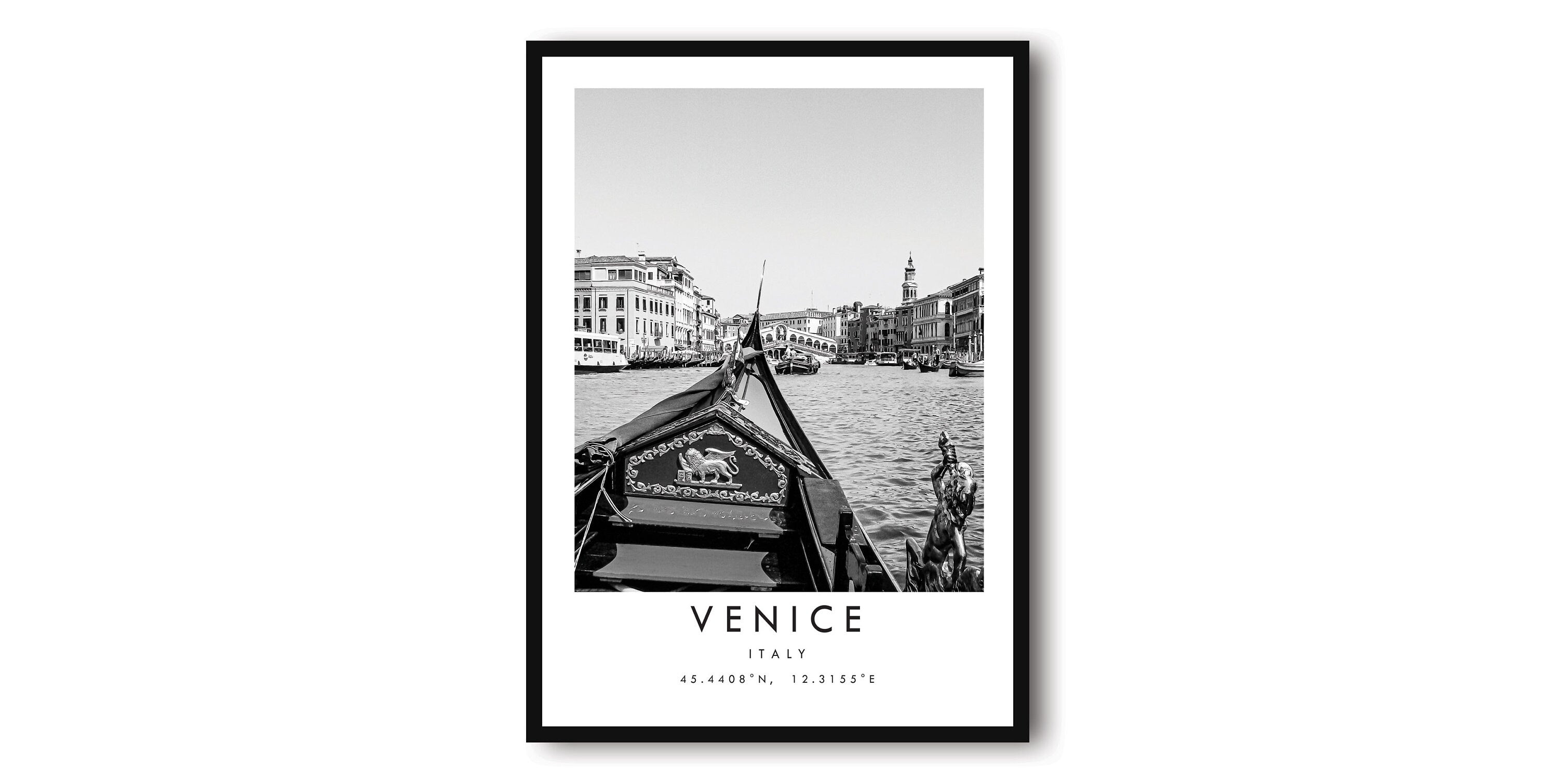 Venice Travel Print, Venice Poster, Unique Wallart Decor, Black and White Home Decor, Italy Venice Popular Print A1/A2/A3/A4/A5