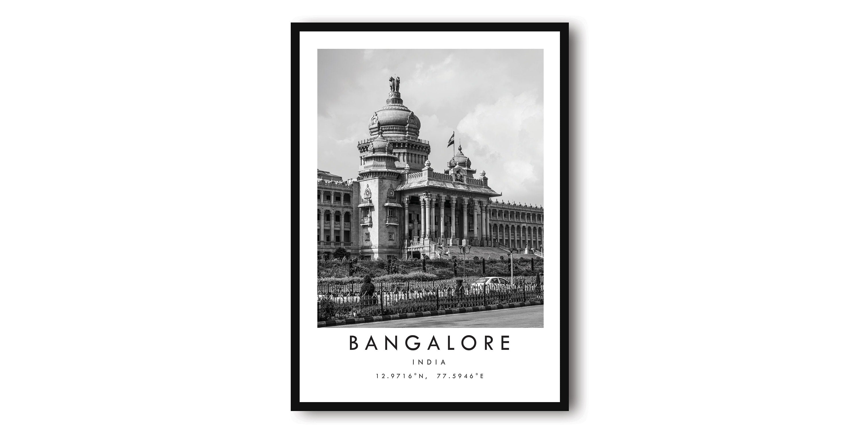 Bangalore Travel Print, India Poster, Black and White Home Decor, Popular Print, Gallery Wall A1/A2/A3/A4/A5