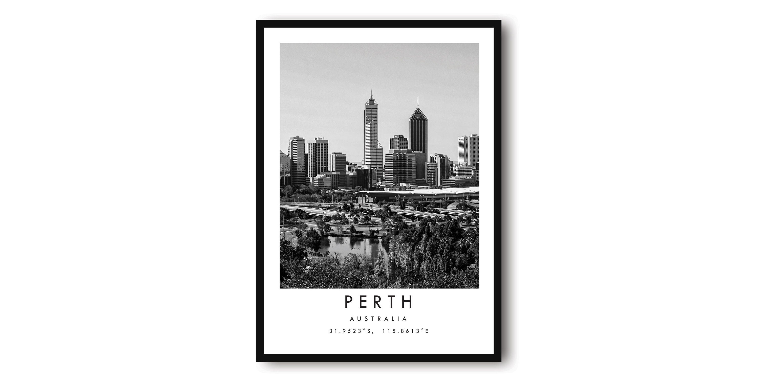 Perth Travel Print, Australia Poster Print, Sydney Wall Art Minimalist, Australia Print, Prints of Australia , Sydney Opera House