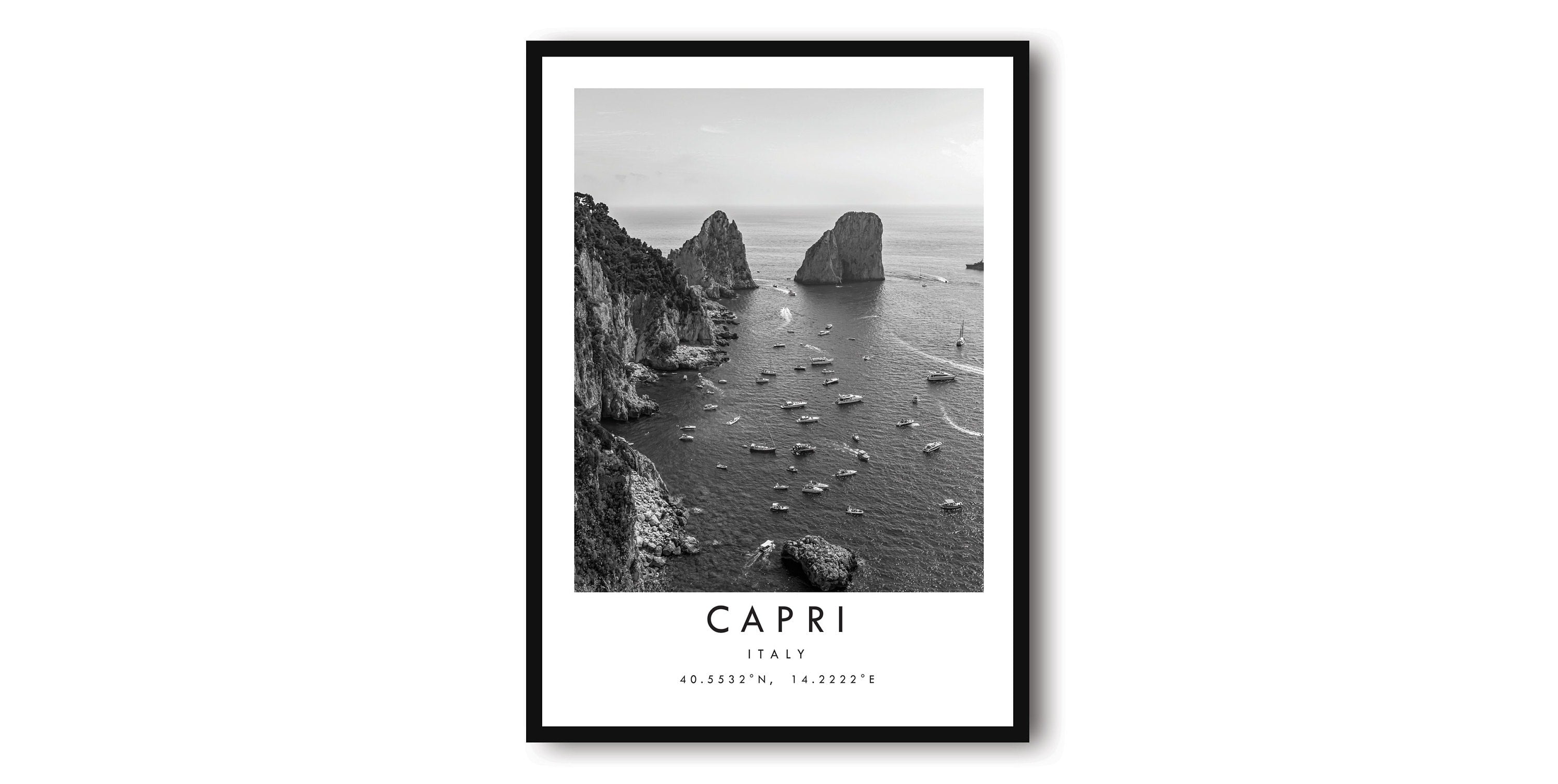 Capri Travel Print, Italy poster Poster, Black and White Print, Unique Wall Art, Minimalist Home Decor, City A1/A2/A3/A4/A5