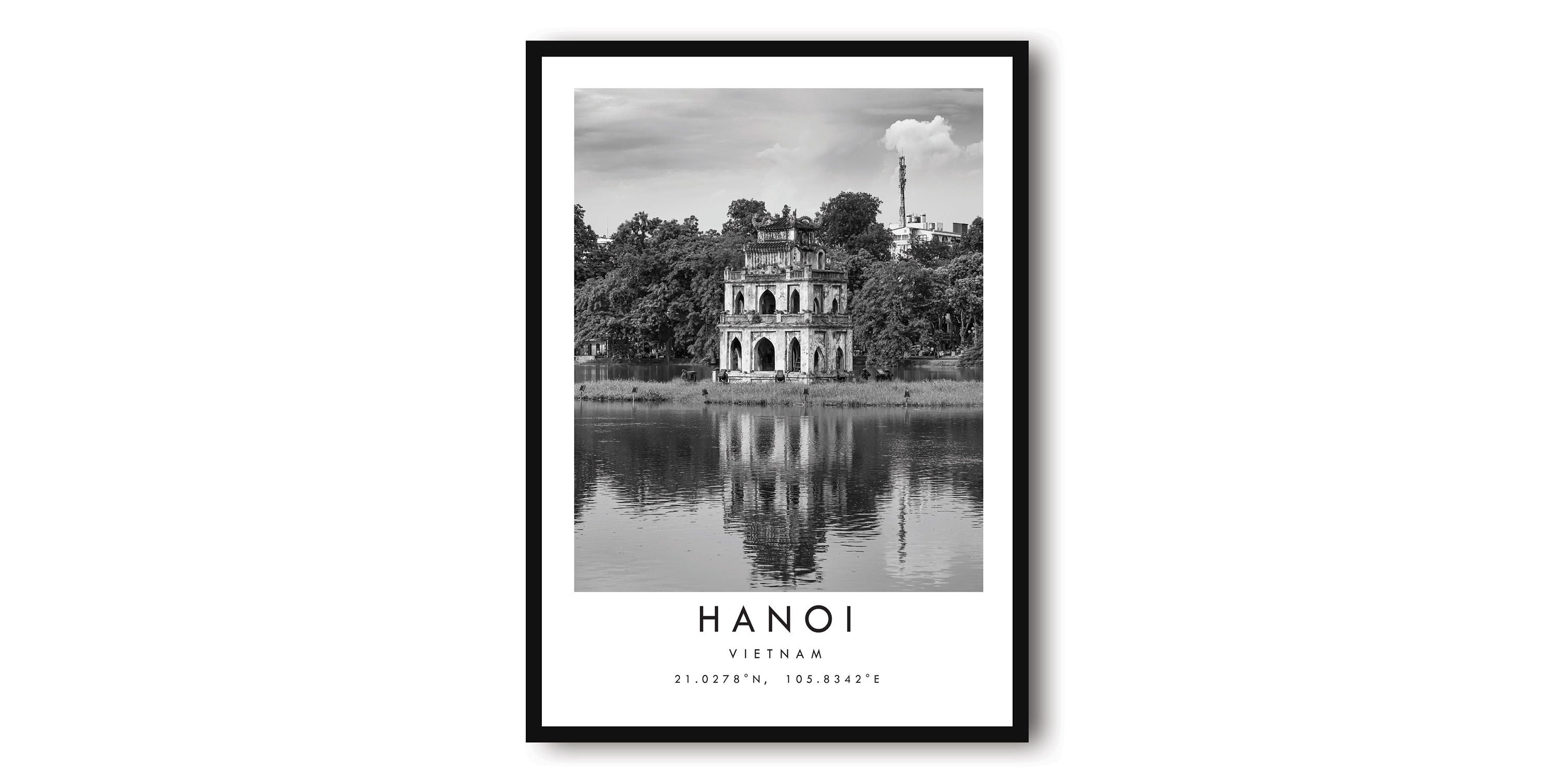 Hanoi Travel Print, Vietnam Poster, Black and White Print, Unique Wall Art, Minimalist Home Decor, City A1/A2/A3/A4/A5