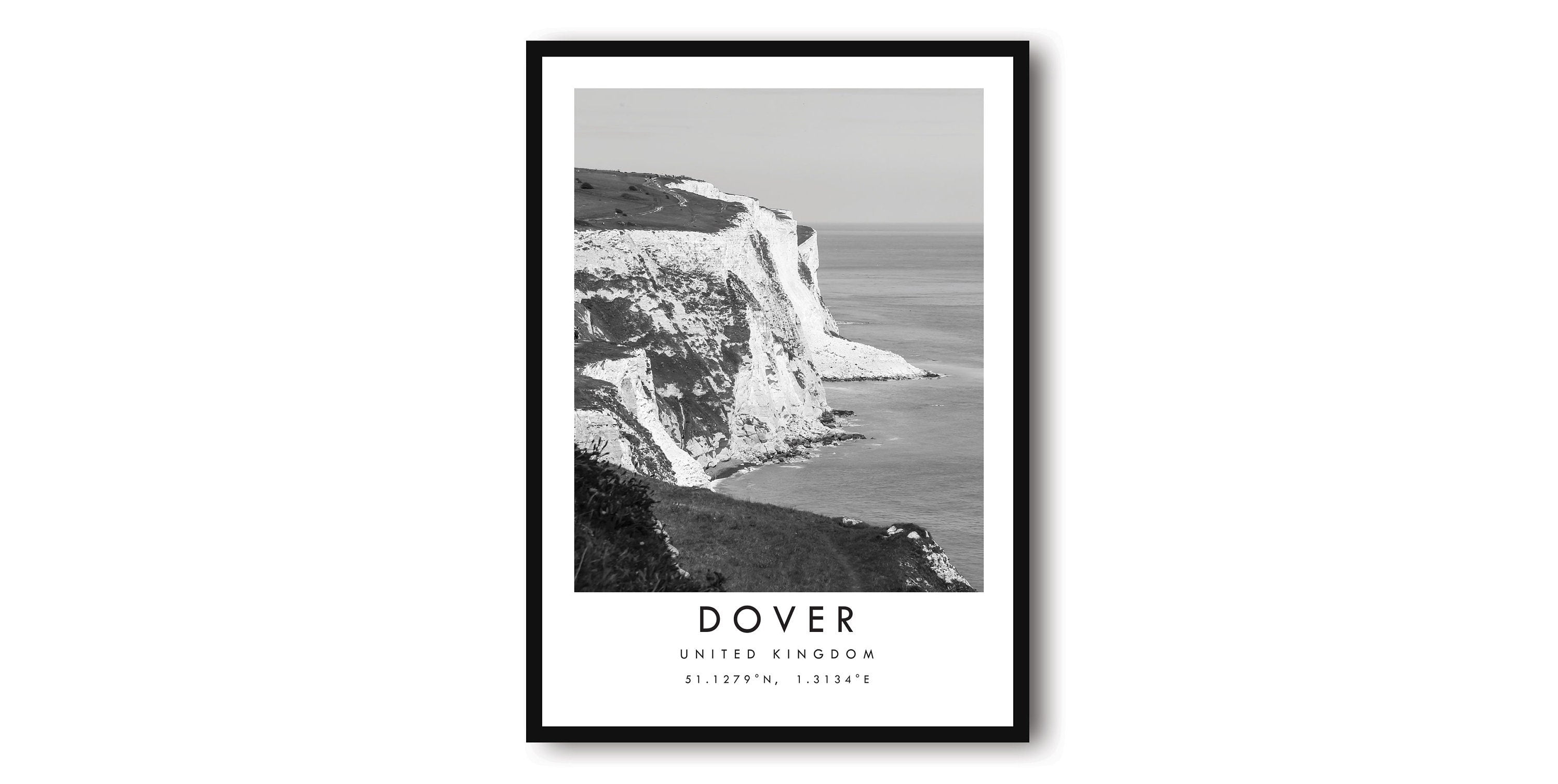 Dover Travel Print, United Kingdom Poster, Black and White Print, Unique Wall Art, Minimalist Home Decor, City A1/A2/A3/A4/A5