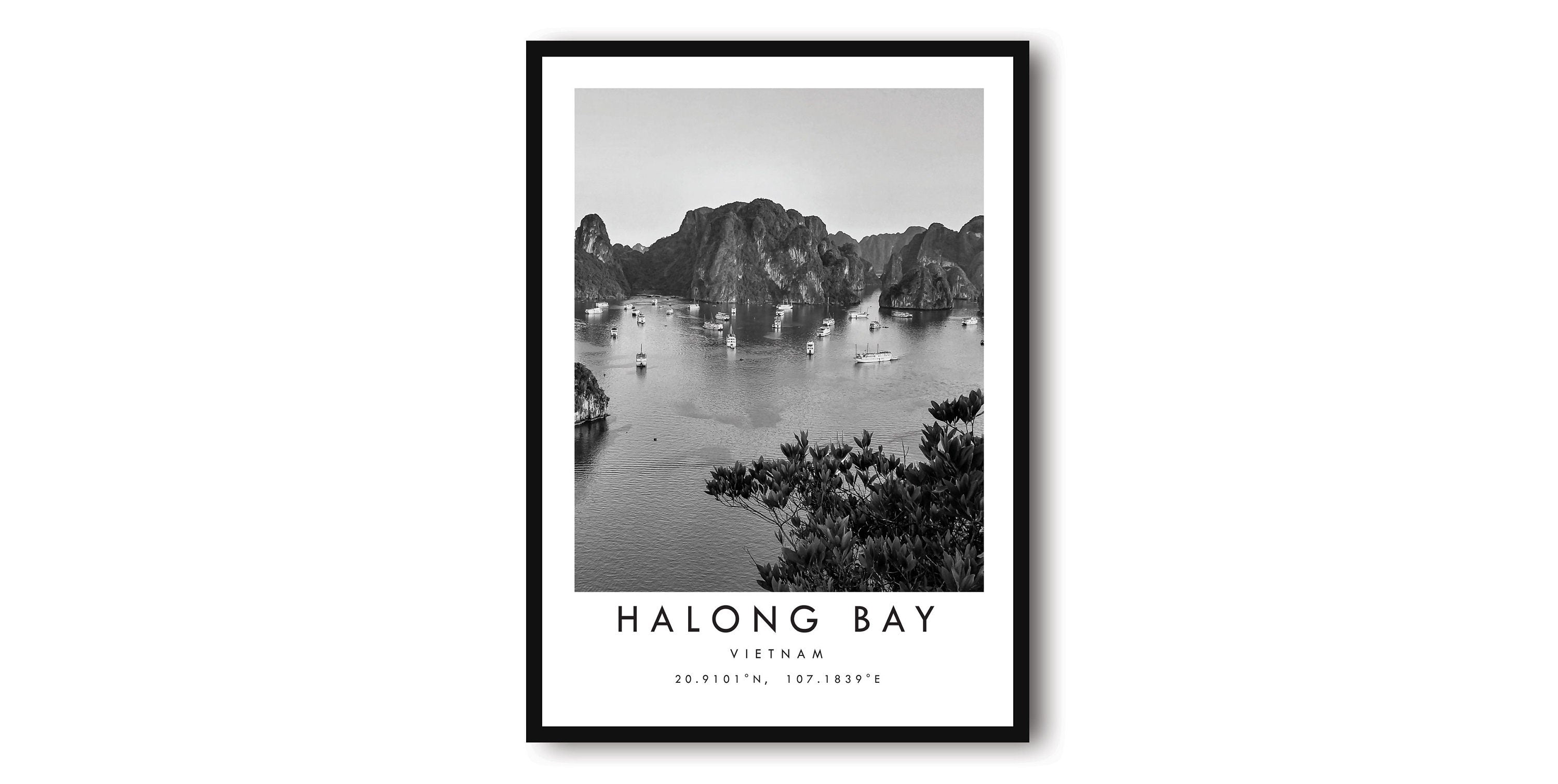 Halong Bay Travel Print, Black and White Travel Print, Vietnam Print, Minimalist Travel Posters,Art Popular Print A1/A2/A3/A4/A5
