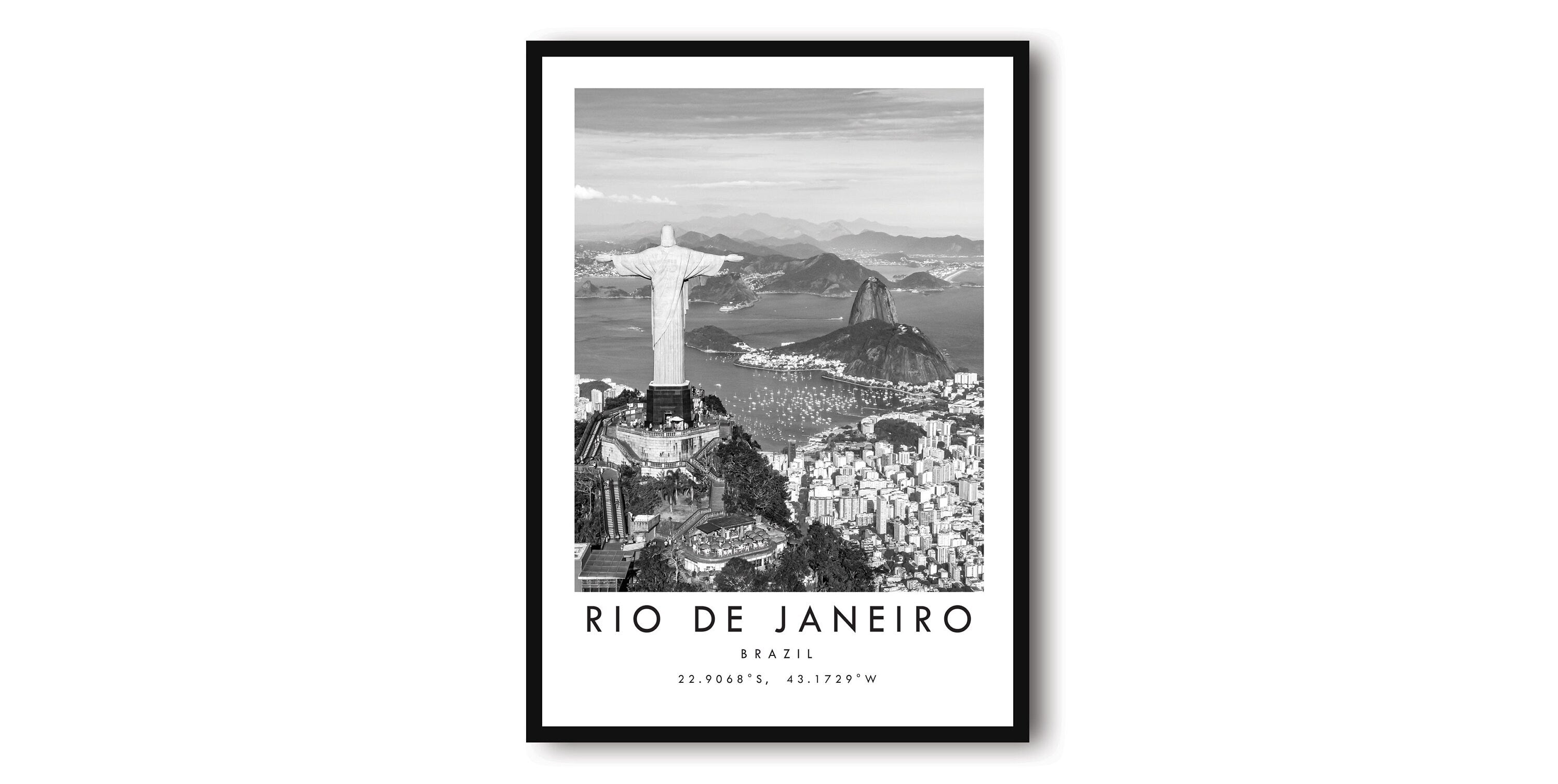 Rio De Janeiro Travel Print, Black and White Travel Print, Rio De Janeiro Brazil Print, Minimalist Travel Posters, Popular Print