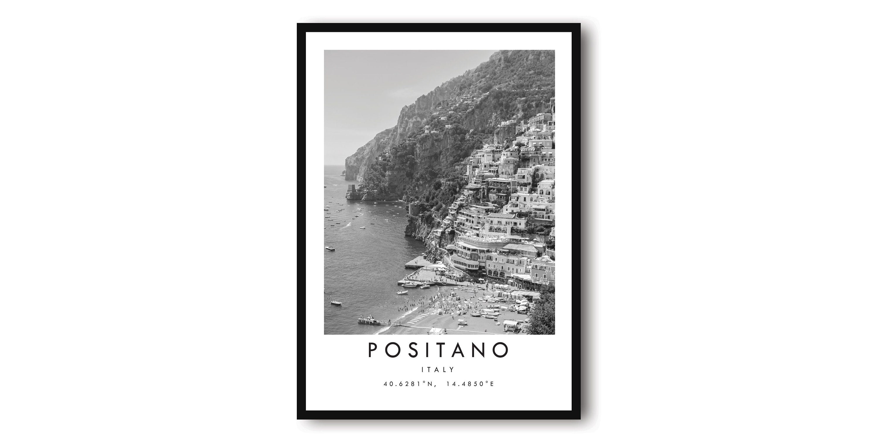 Positano Travel Print, Italy Poster, Black and White Print, Unique Wall Art, Minimalist Home Decor, City A1/A2/A3/A4/A5
