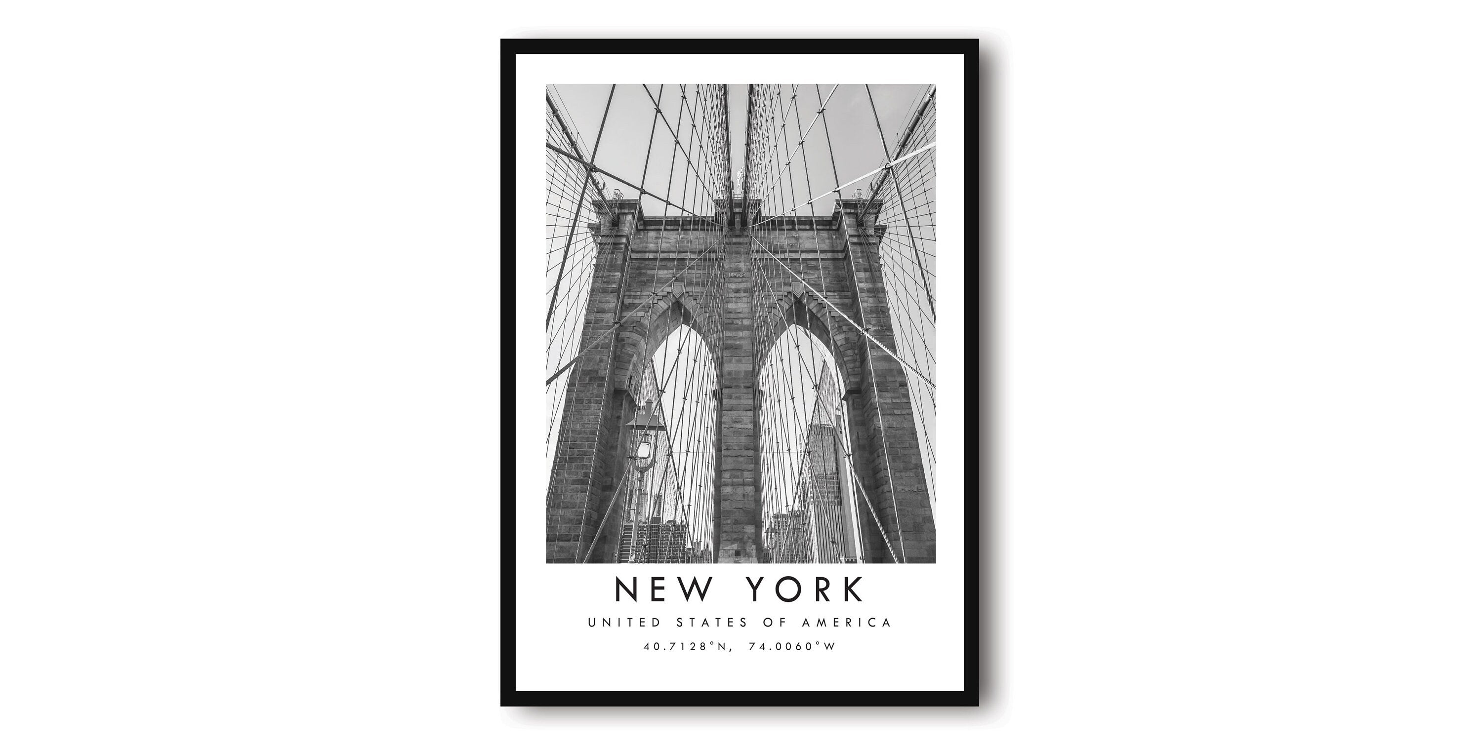 New York Travel Print, New York Poster, Black and White Print, Unique Wall Art, Minimalist Home Décor, City A1/A2/A3/A4/A5