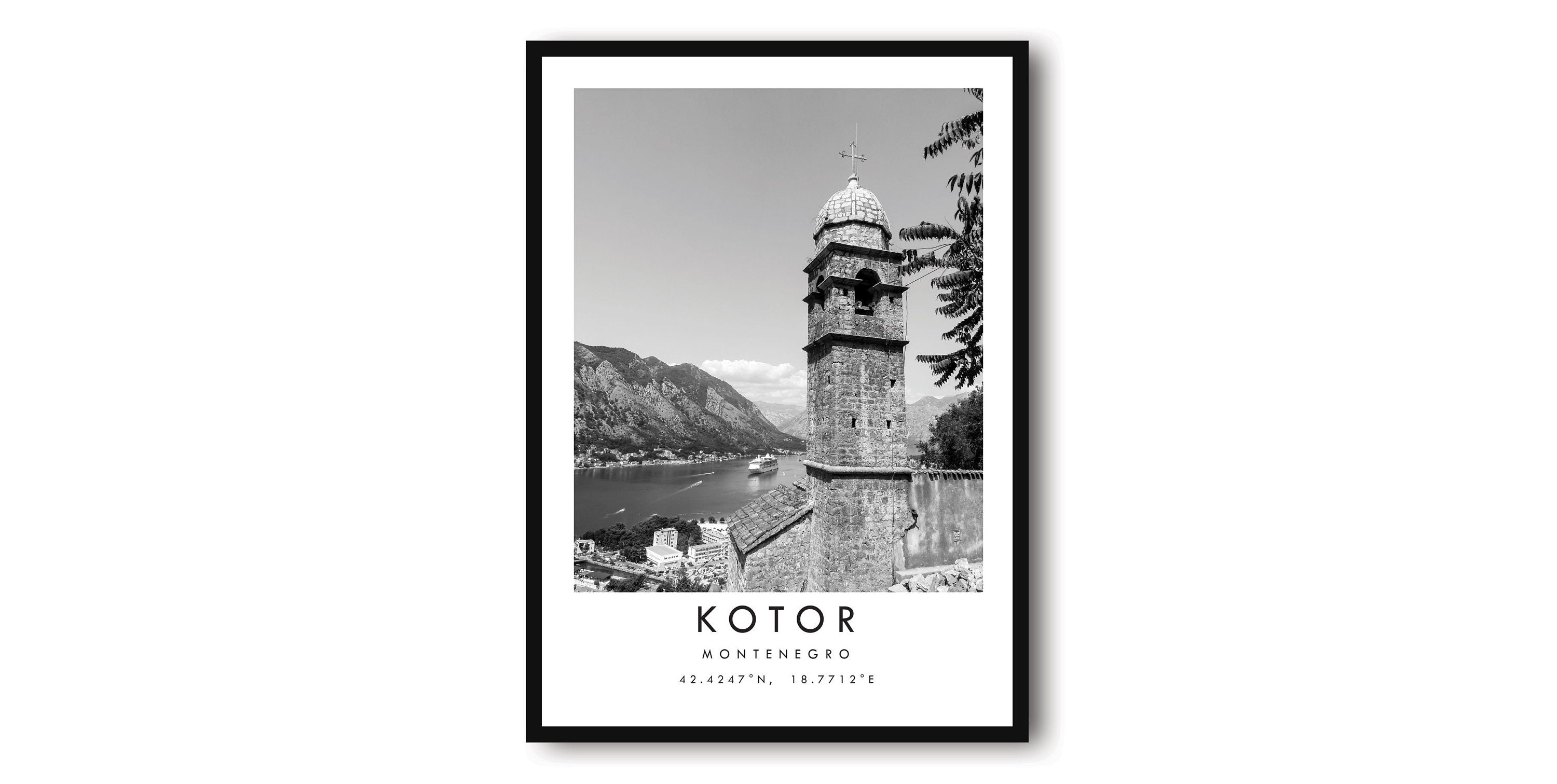 Kotor Travel Print, Kotor Poster, Unique Wallart Decor, Black and White Home Decor, Kotor Montenegro Print, Popular Print A1/A2/A3/A4/A5