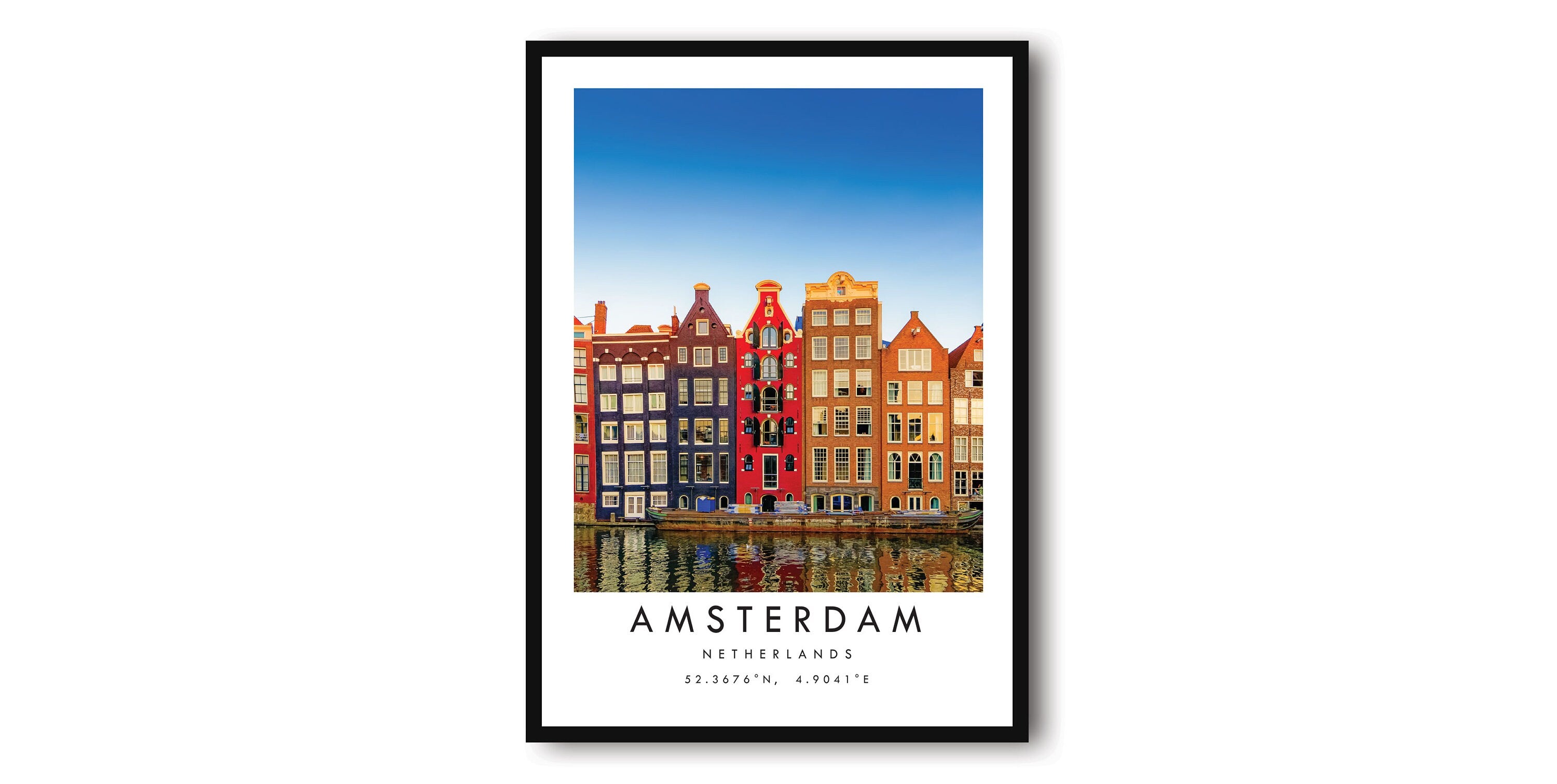 Amsterdam Travel Print, Netherlands Poster, Colour Print, Unique Wall Art, Minimalist Home Decor, City A1/A2/A3/A4/A5