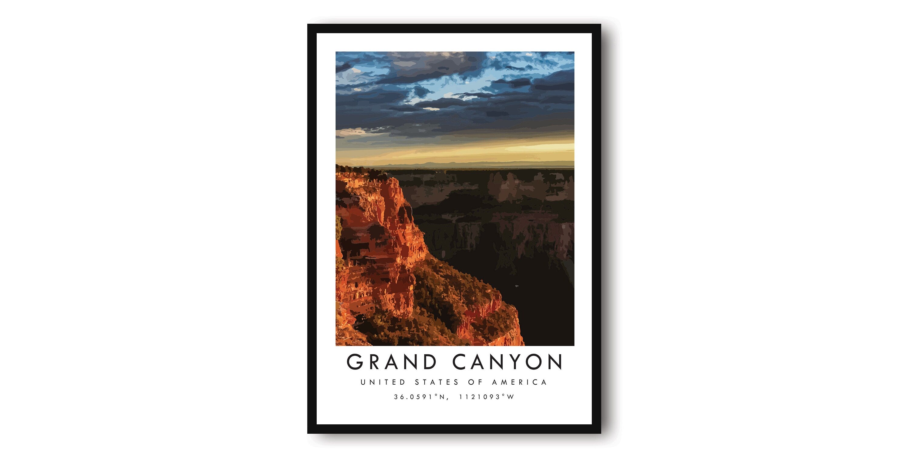 Grand Canyon Travel Print, Arizona Poster, Black and White Print, Wall Art, Minimalist, Home Decor, Grand Canyon National Park