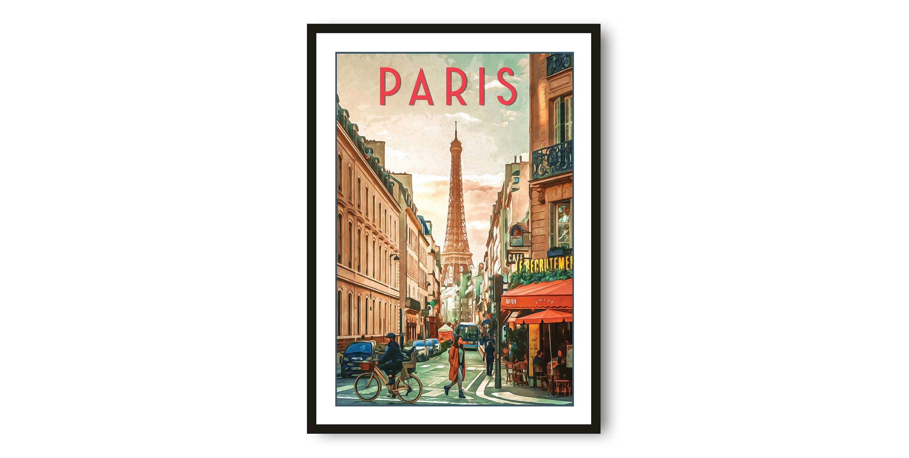 Paris Travel Poster, France Poster, Colourful Print, Unique Wall Art, Minimalist Home Décor, City A1/A2/A3/A4/A5