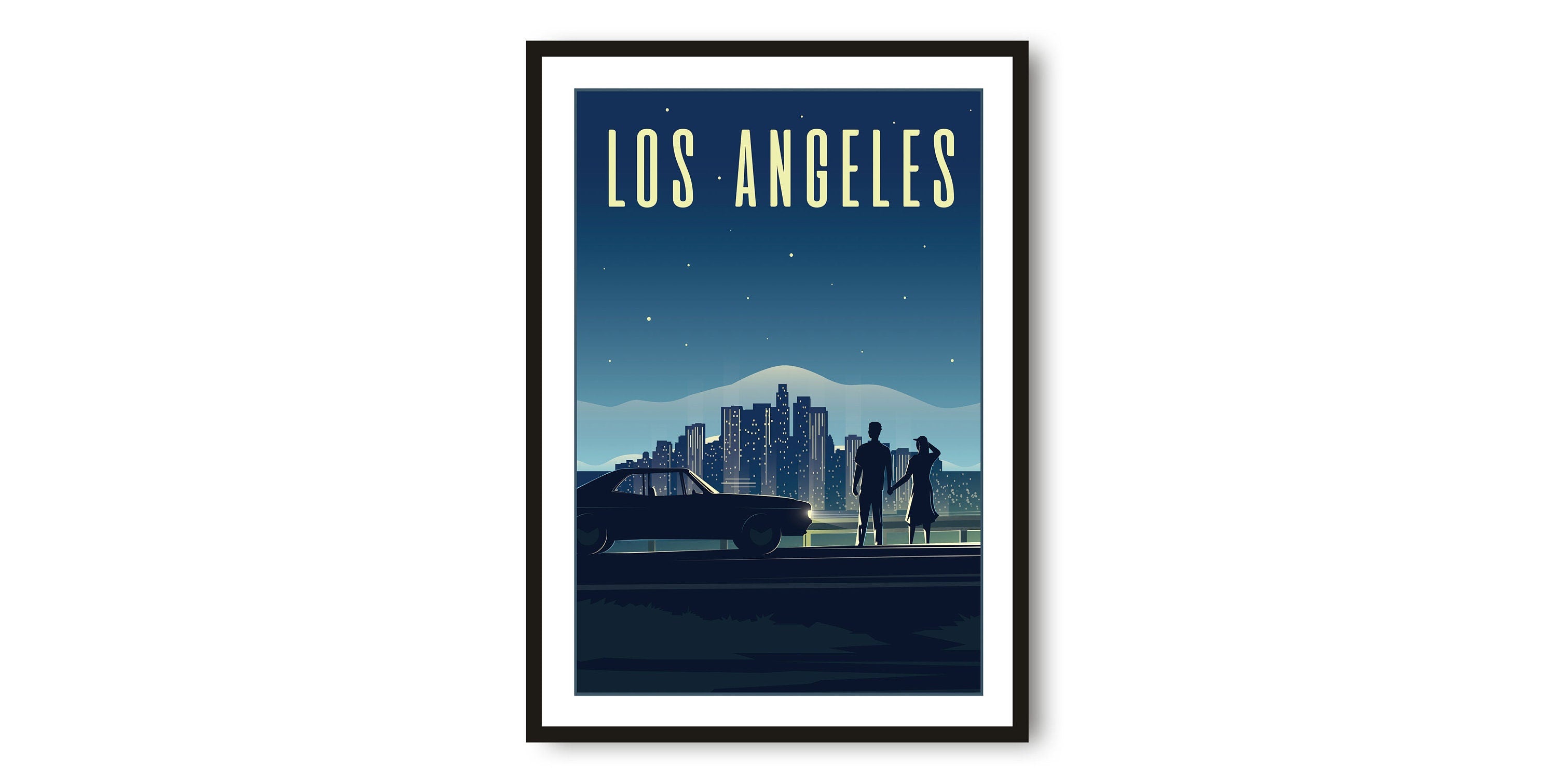 Los Angeles Travel Poster, California Poster, Colourful Print, Unique Wall Art, Minimalist Home Décor, City A1/A2/A3/A4/A5