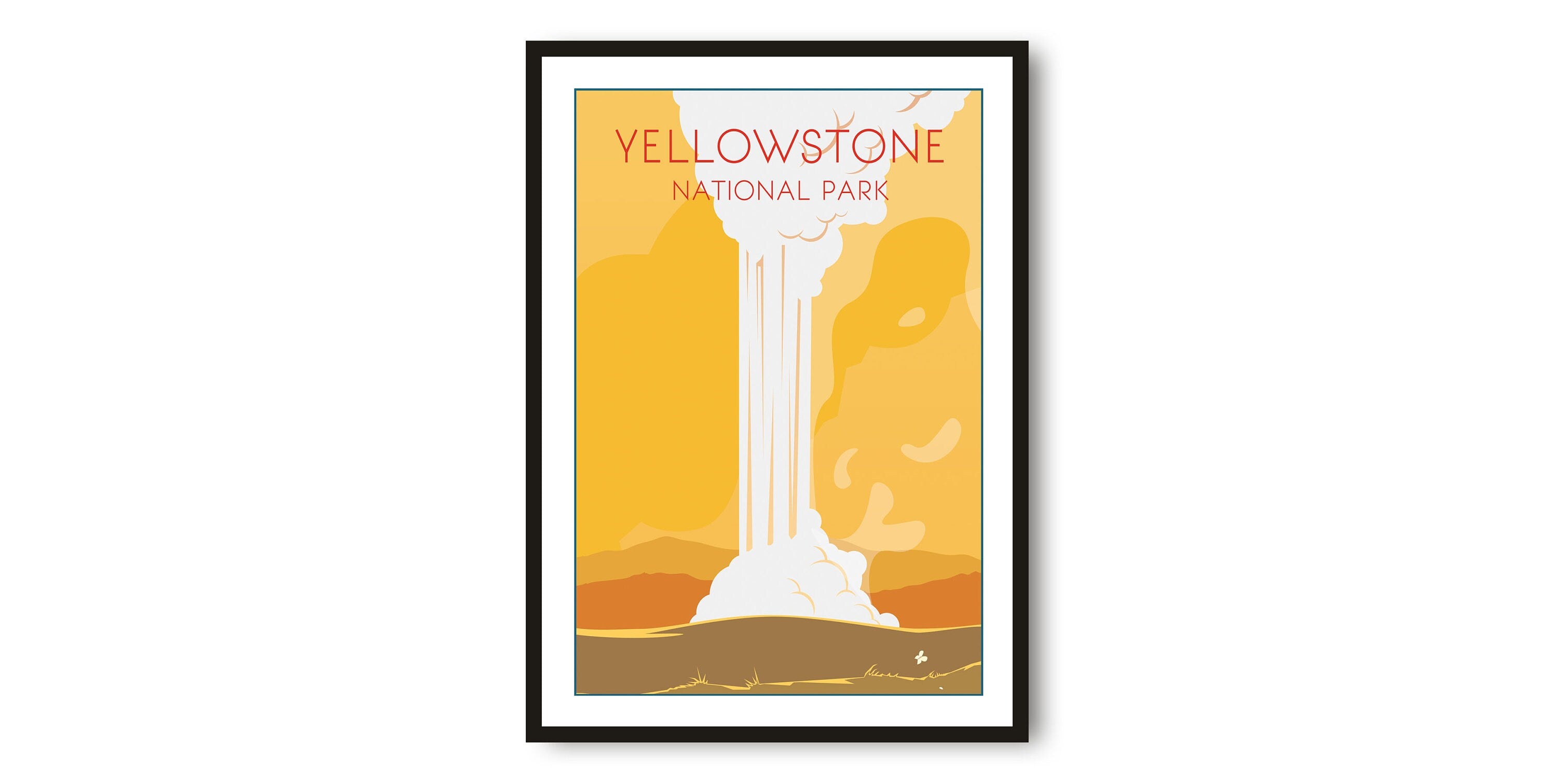 Yellowstone Travel Poster, America Poster, Colourful Print, Unique Wall Art, Minimalist Home Décor, City A1/A2/A3/A4/A5