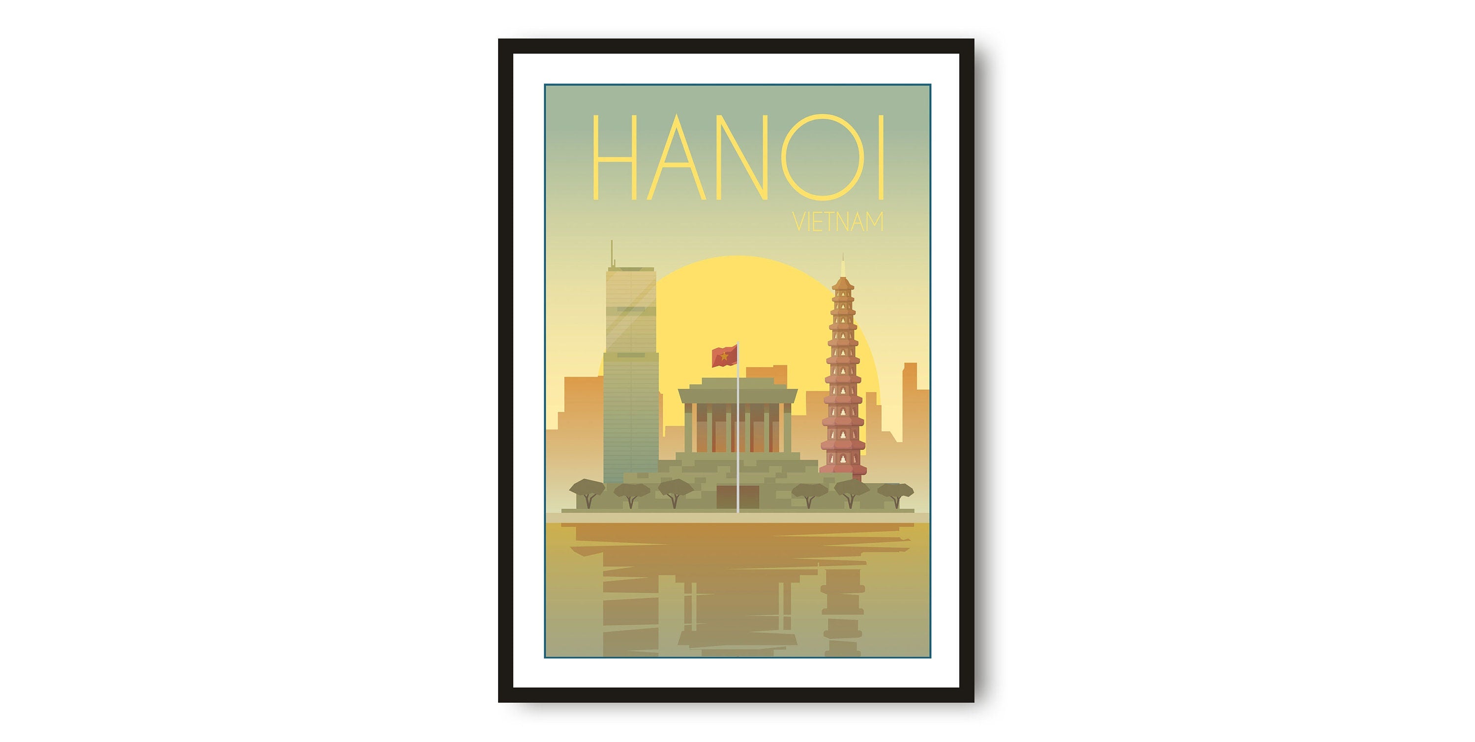 Hanoi Travel Poster, Vietnam Poster, Colourful Print, Unique Wall Art, Minimalist Home Décor, City A1/A2/A3/A4/A5