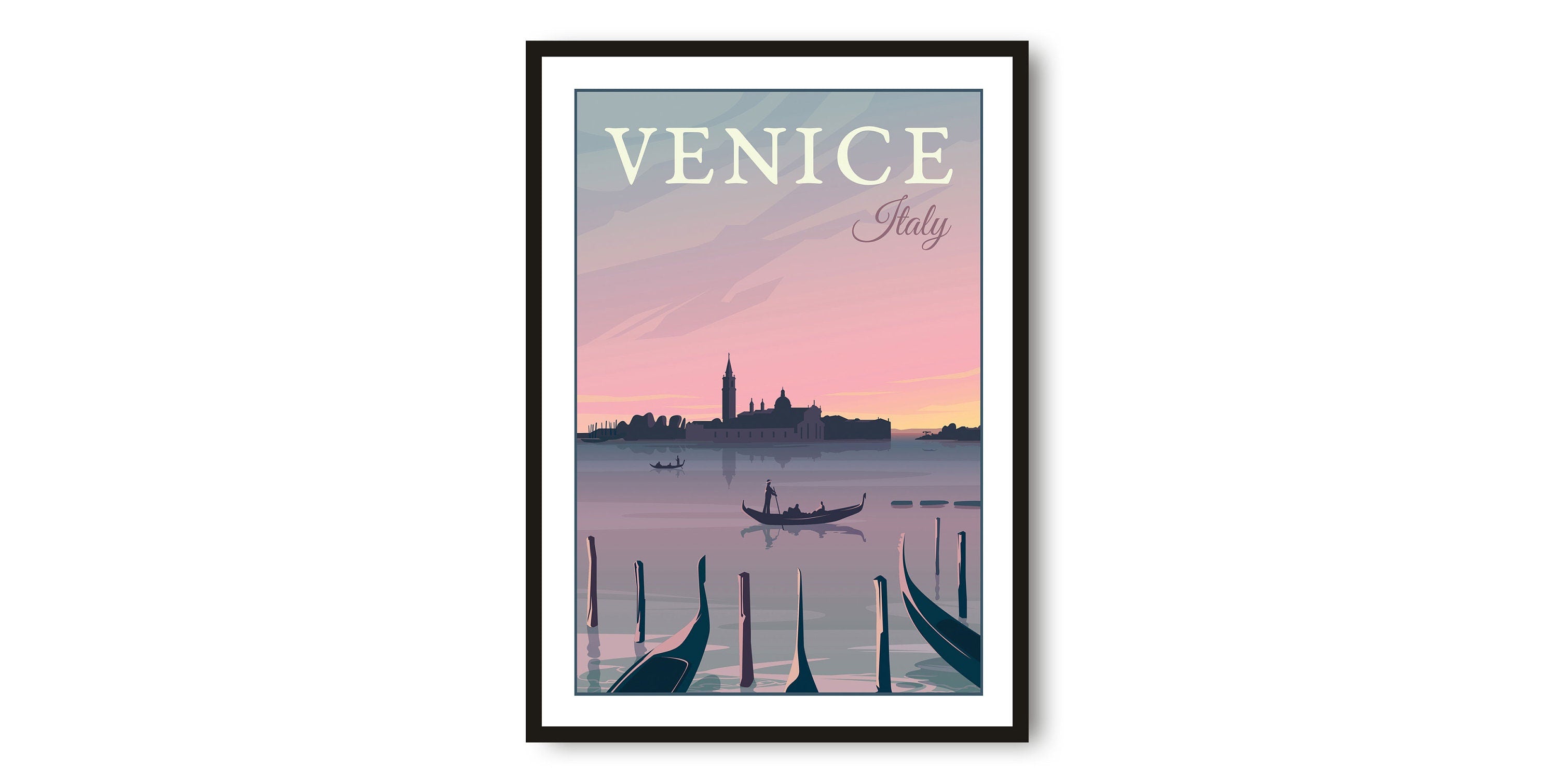 Venice Travel Poster, Italy Poster, Colourful Print, Unique Wall Art, Minimalist Home Décor, City A1/A2/A3/A4/A5
