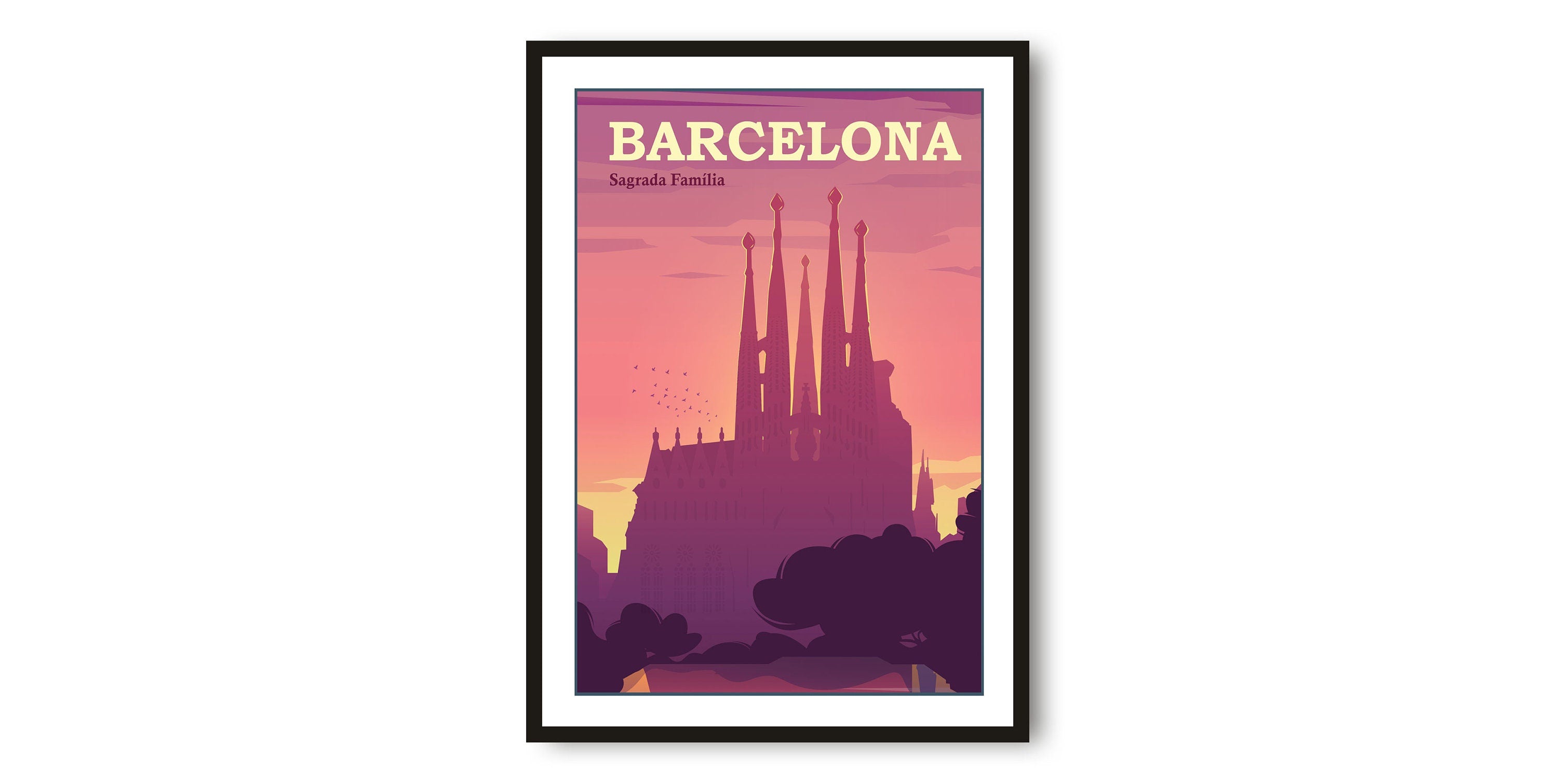 Barcelona Travel Poster, Spain Poster, Colourful Print, Unique Wall Art, Minimalist Home Décor, City A1/A2/A3/A4/A5