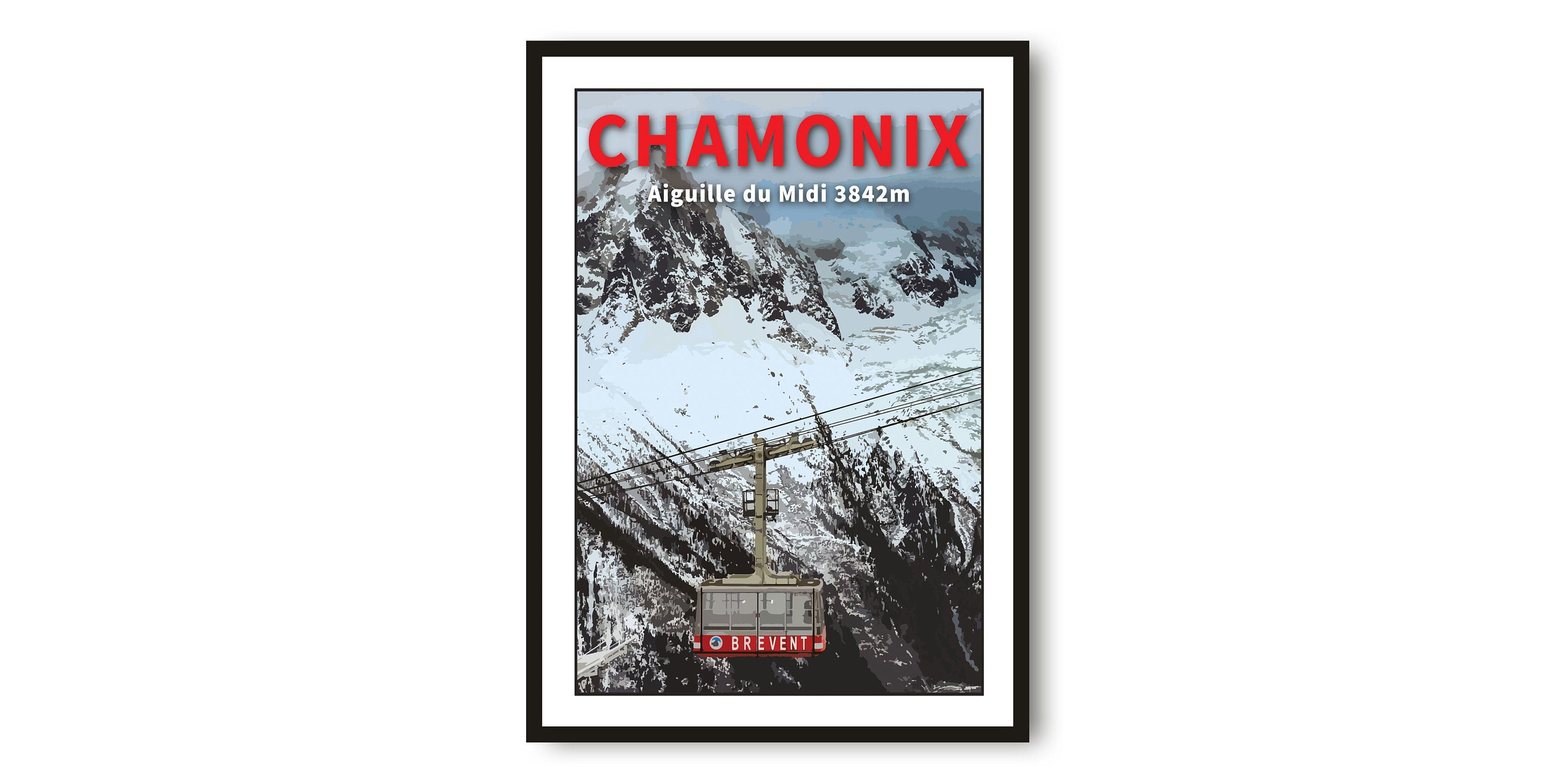 Chamonix Travel Poster, France Poster, Colourful Print, Unique Wall Art, Minimalist Home Décor, City A1/A2/A3/A4/A5