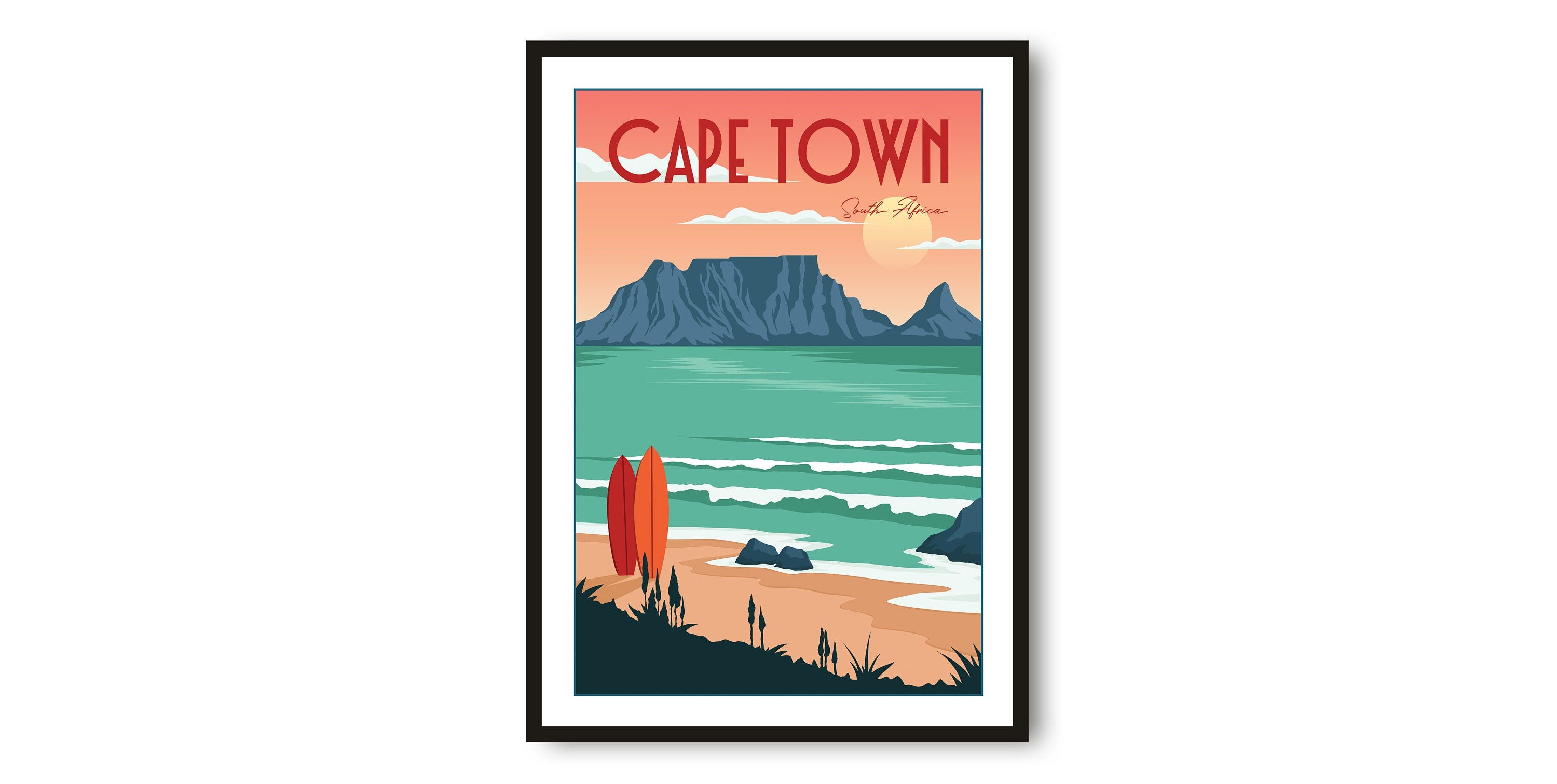 Cape Town Travel poster, South Africa Poster Print, Cape Town Wall Art Minimalist, Africa Prints, Prints of Cape Town, Popular Print