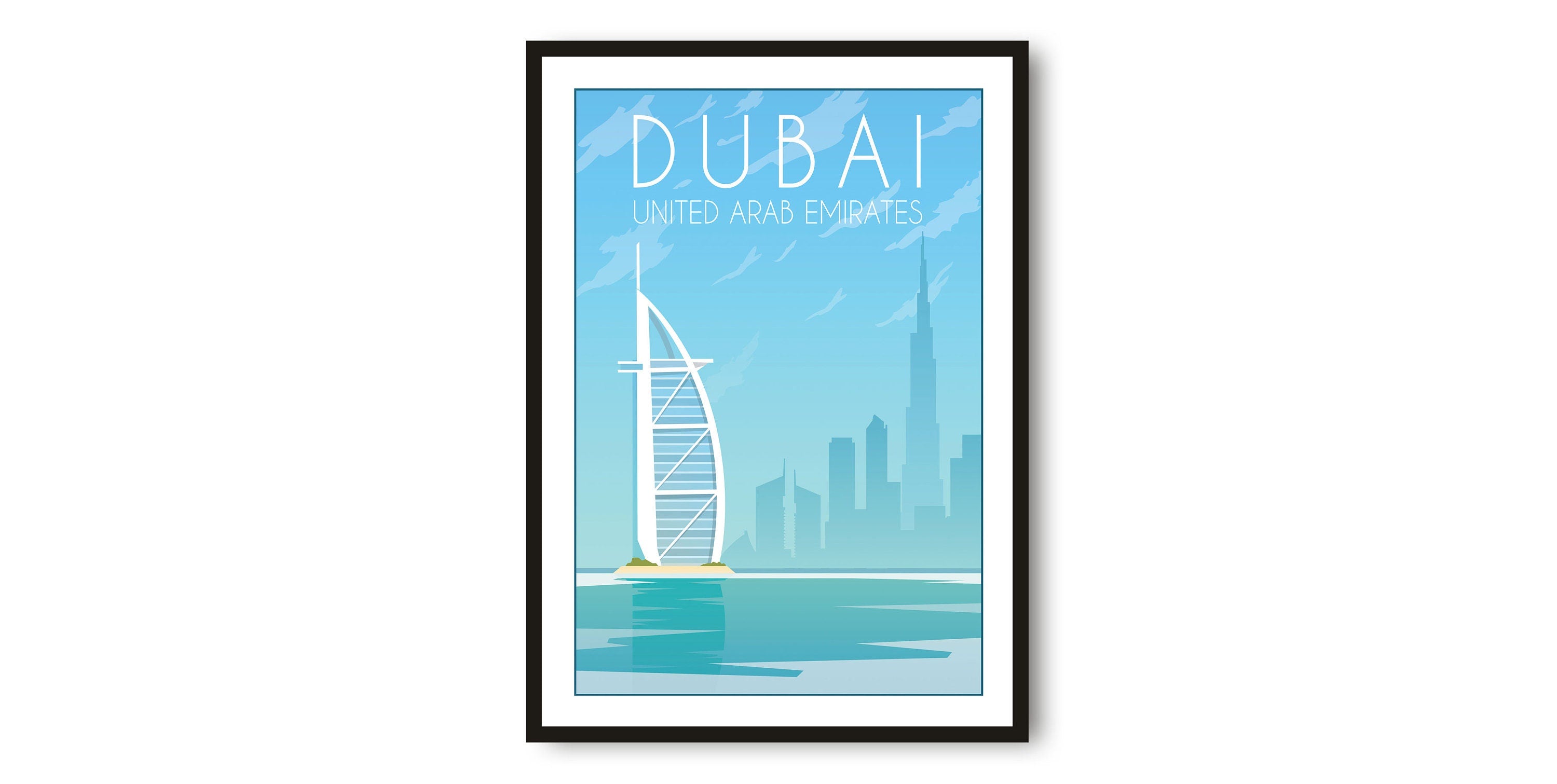 Dubai Travel Poster, United Arab Emirates Poster, Colourful Print, Unique Wall Art, Minimalist Home Décor, City A1/A2/A3/A4/A5