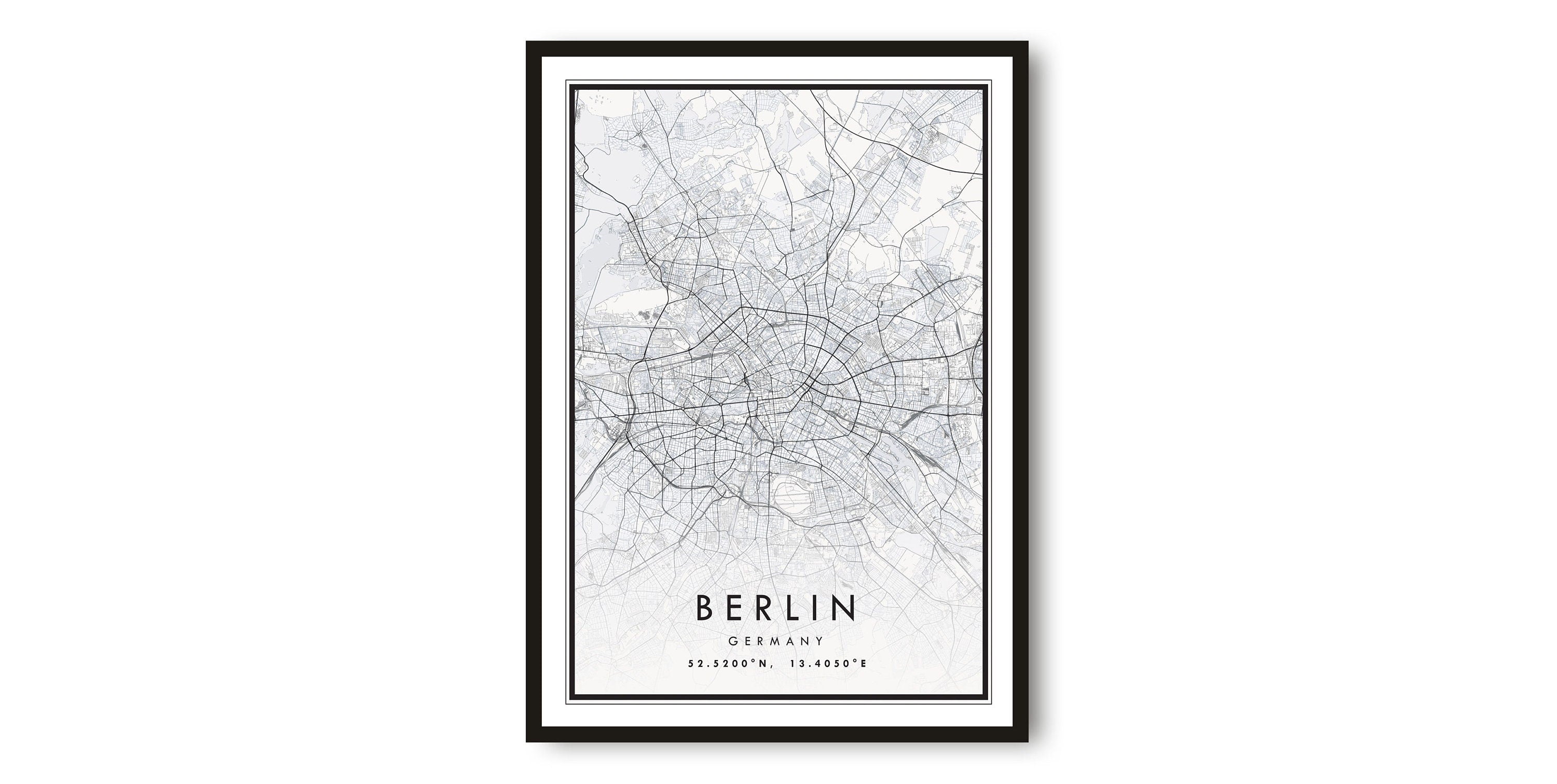 Berlin Map Print, Germany Poster Print, City Map Prints Prints of Germany, Popular Gift, Germany Print A1/A2/A3/A4/A5