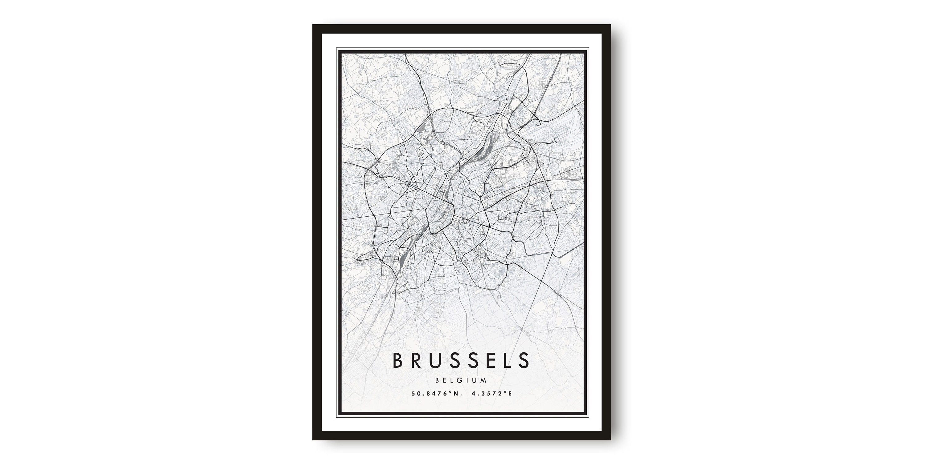 Brussels Map Print, Belgium Poster Print, City Map Prints Prints of Belgium , Popular Gift, Brussels Print A1/A2/A3/A4/A5