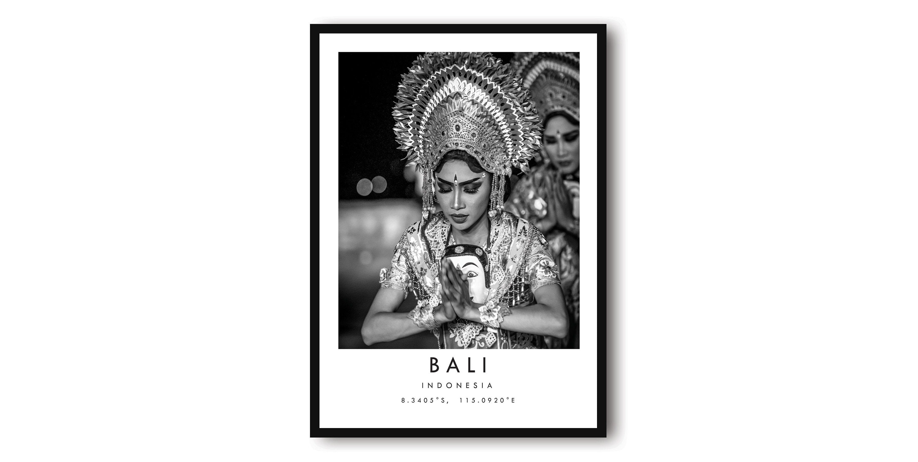 Bali Travel Print, Bali Poster, Black and White Print, Unique Wall Art, Minimalist Home Decor, City A1/A2/A3/A4/A5