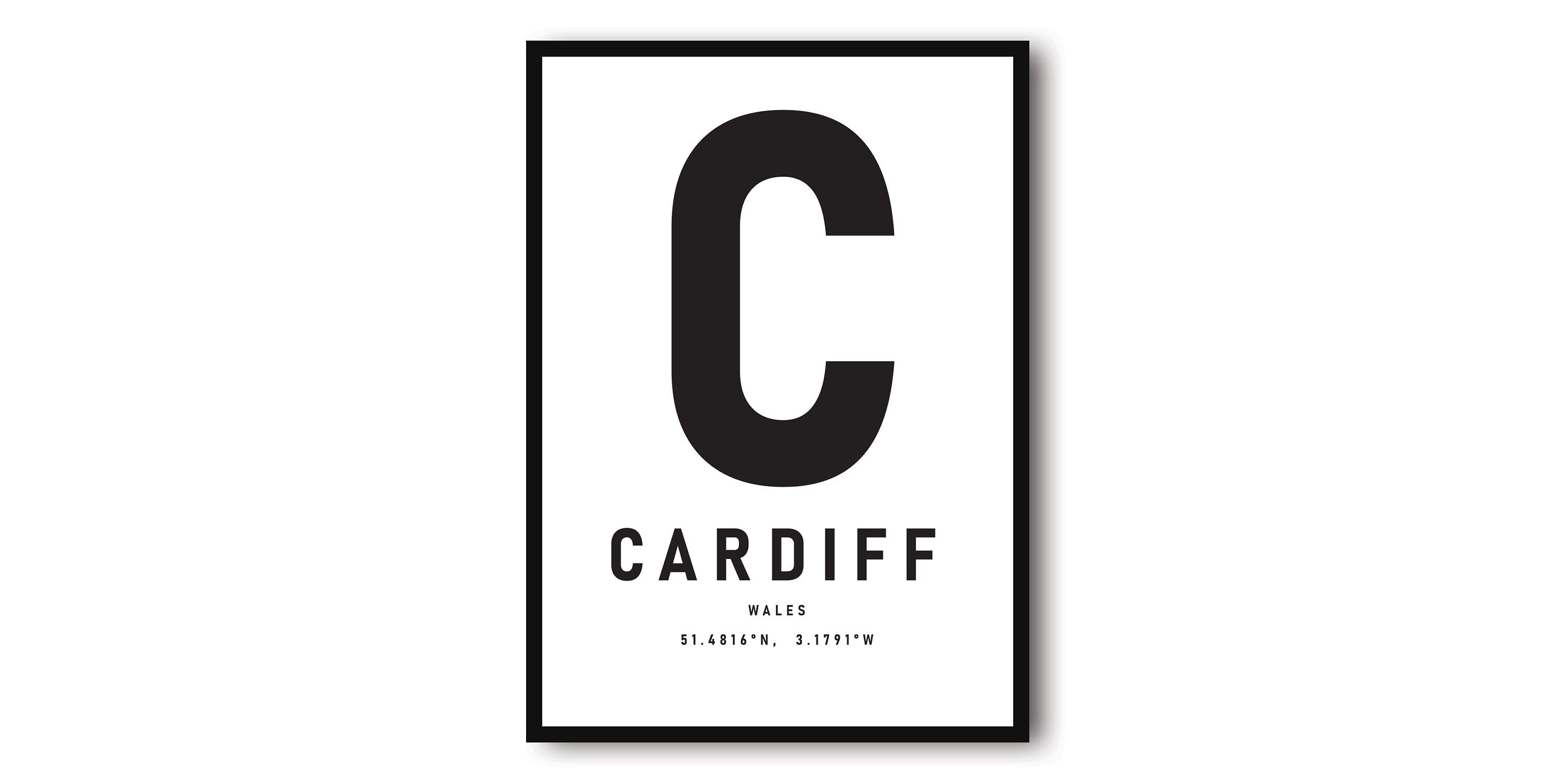 Cardiff Travel Print, Cardiff Poster Print, Cardiff Wall Art Minimalist, Photography, Prints of Cardiff A1/A2/A3/A4/A5