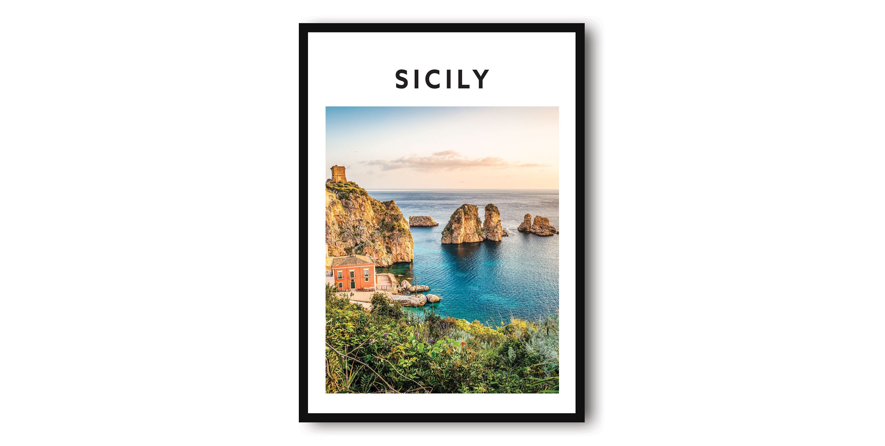 Sicily Travel Print, Italy Poster, Unique Wallart Decor, Minimalist art, Home Decor, Popular Print A1/A2/A3/A4/A5