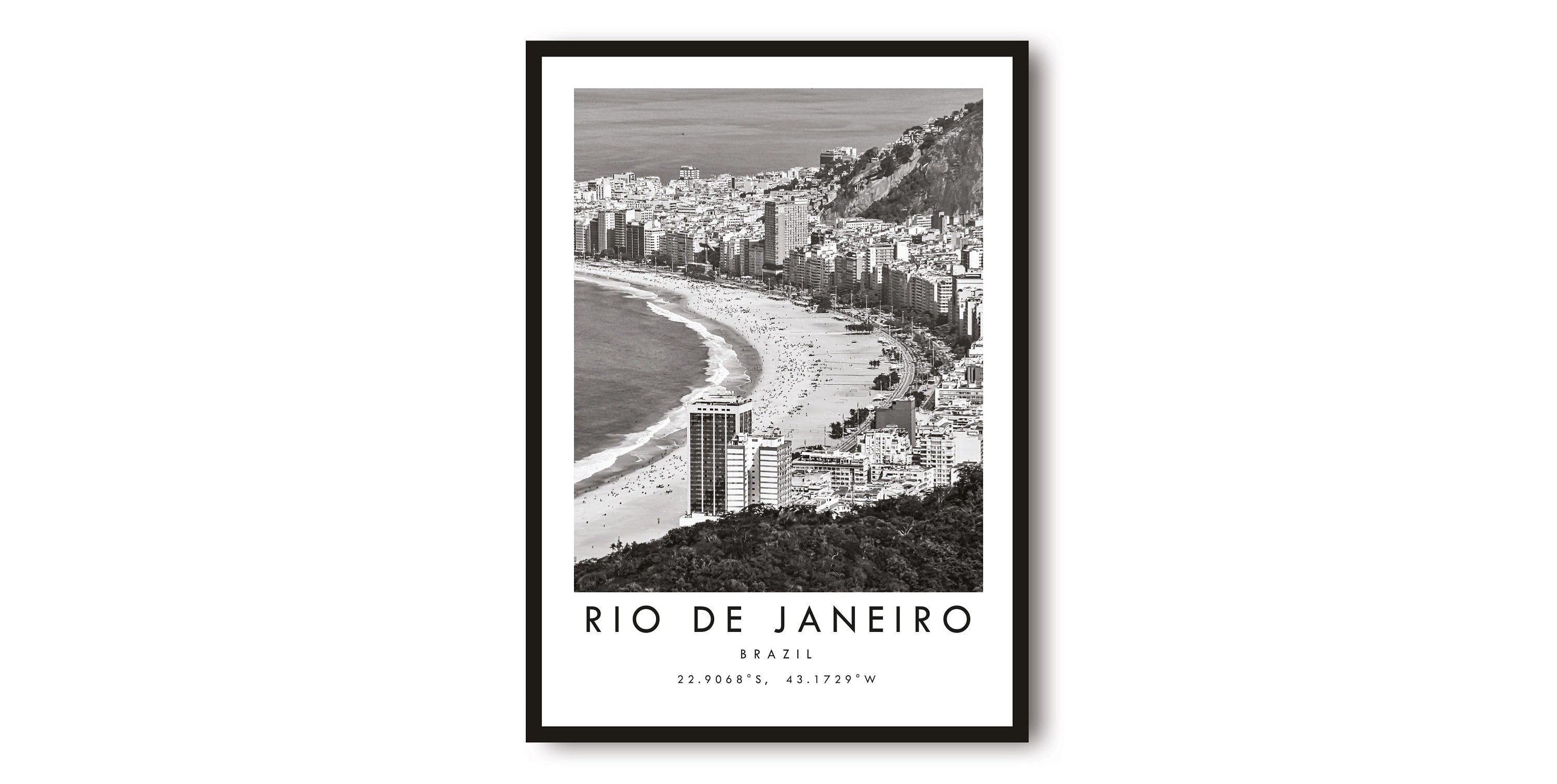 Rio De Janeiro Travel Print, Black and White Travel Print, Rio De Janeiro Brazil Print, Minimalist Travel Posters,Art Popular Print