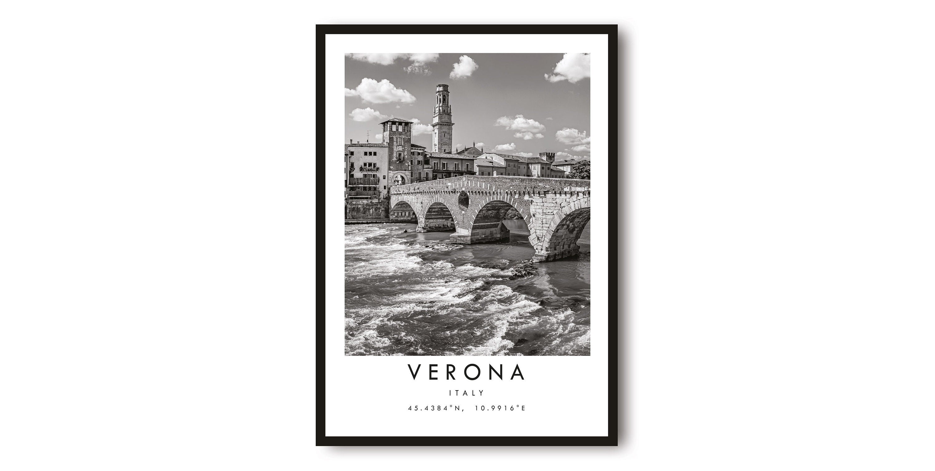 Verona Travel Print, Italy Poster, Unique Wallart Decor, Black and White Print, Home Decor, Italy Verona, Popular Print A1/A2/A3/A4/A5
