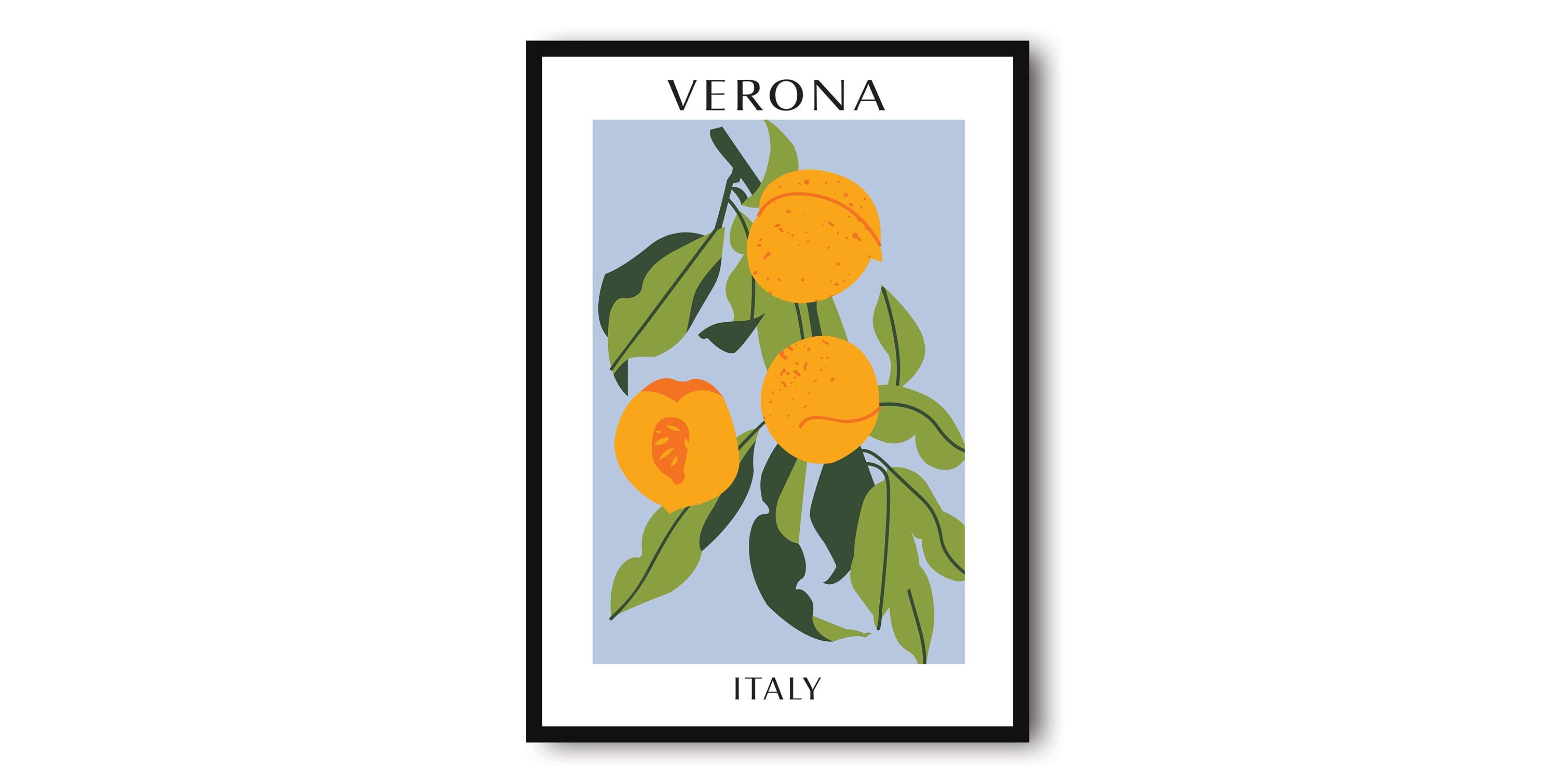 Verona Travel Poster, Abstract Fruit Poster, Peach Art Print, Verona Poster, Kitchen Fruit Poster, Pastel Kitchen Poster, Fruit Market