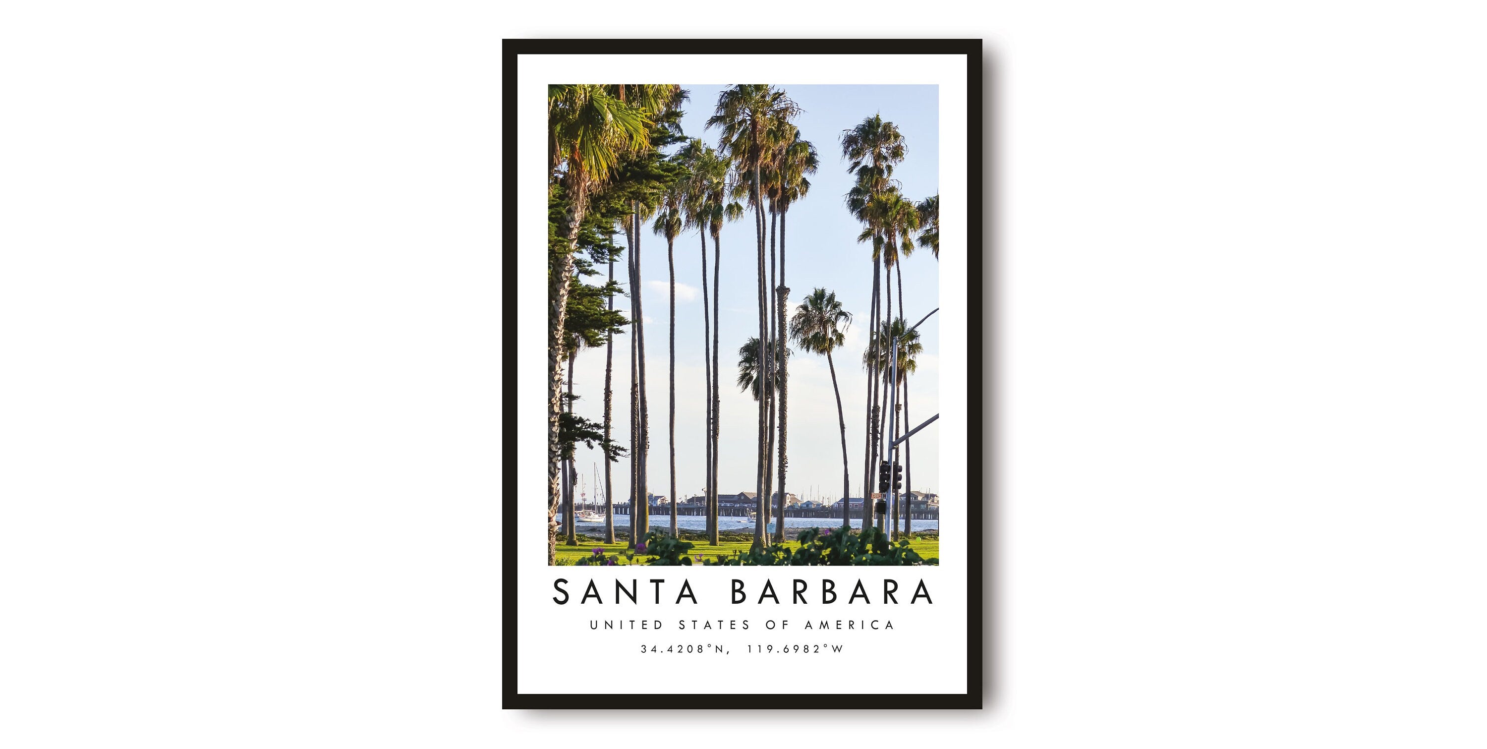 Santa Barbara Travel Print, Santa Barbara Poster, Unique Wallart Decor, Colour Print, Home Decor, California, Popular Print A1/A2/A3/A4/A5