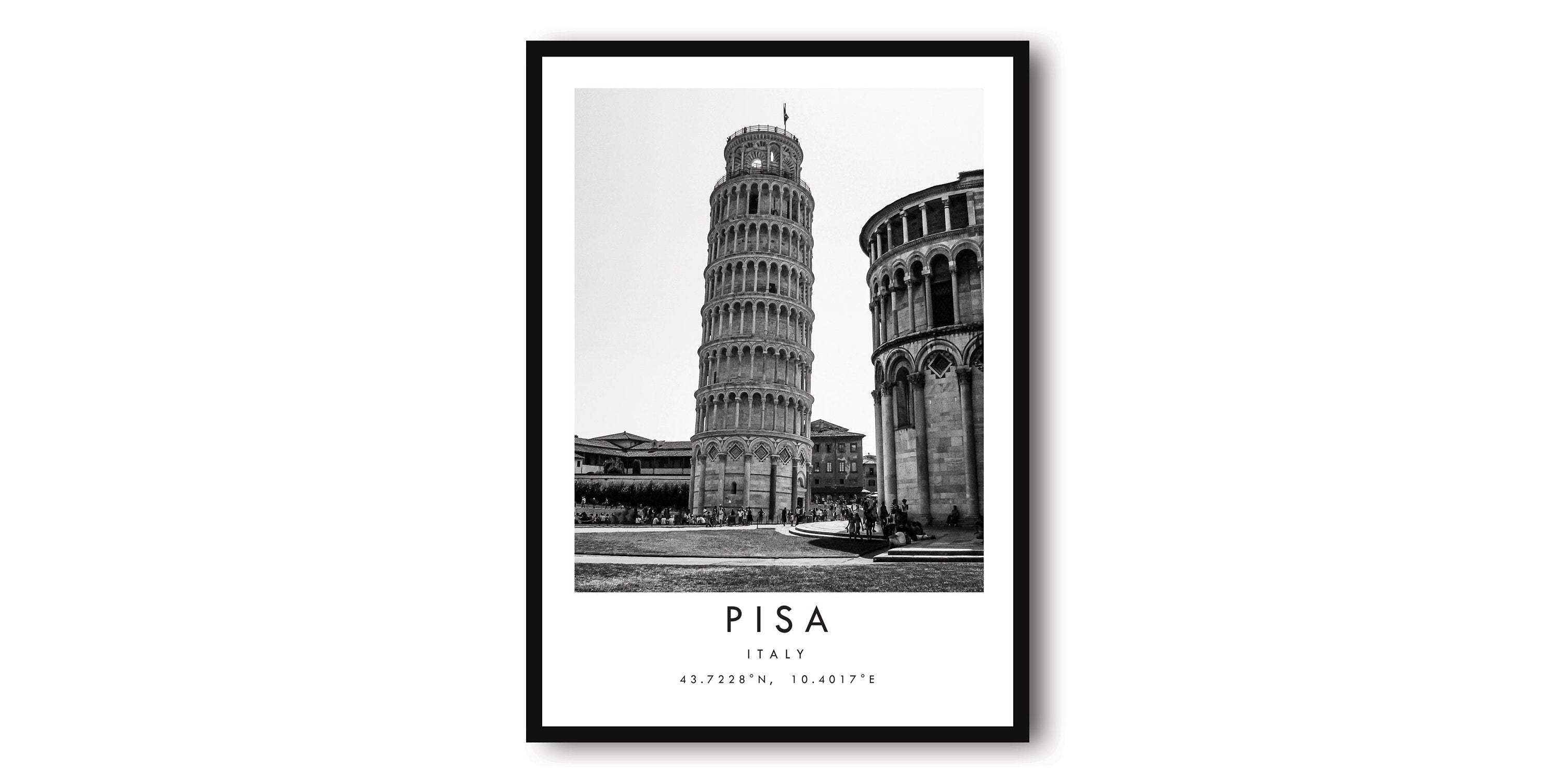 Pisa Travel Print, Pisa Poster, Unique Wallart Decor, Black and White Home Decor, Italy Pisa Popular Print, Popular Gift A1/A2/A3/A4/A5