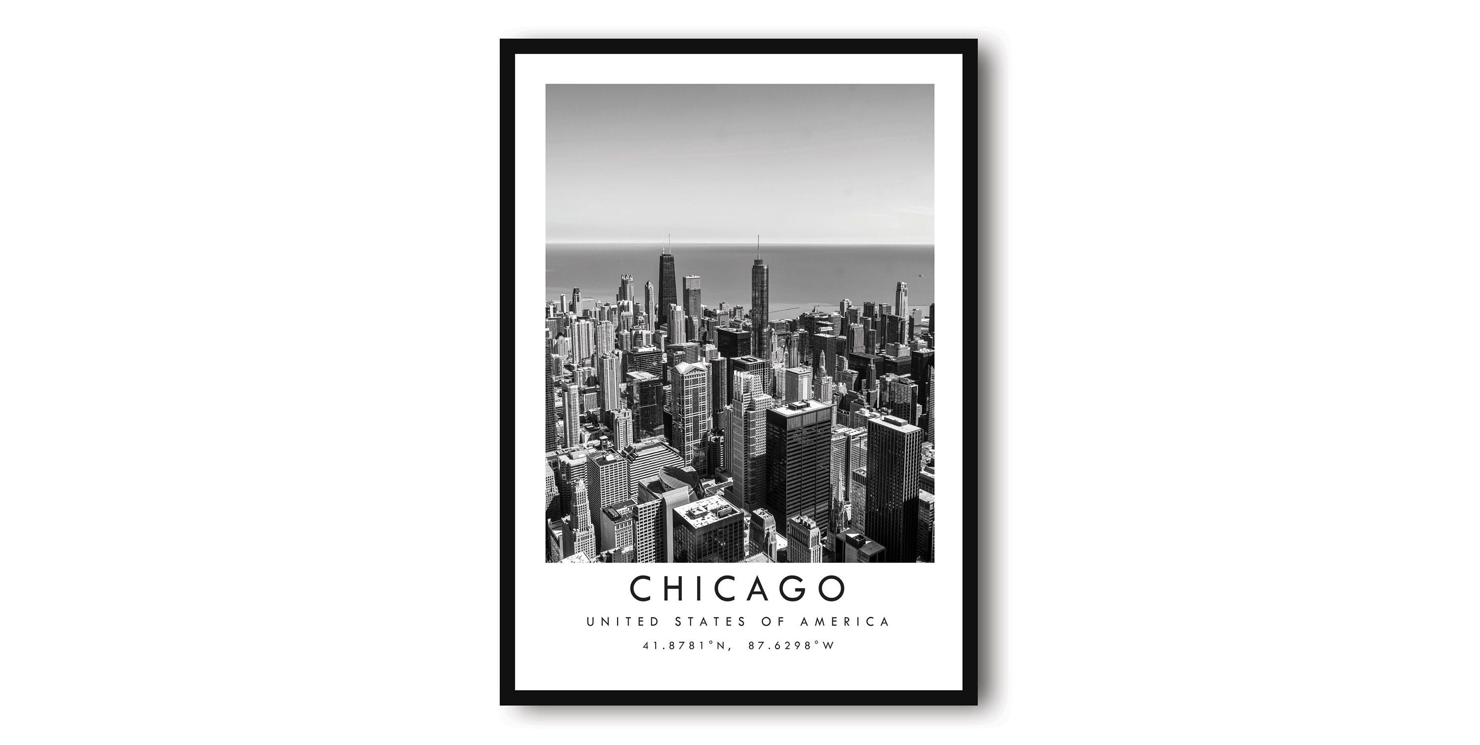 Chicago Travel Print, American Poster Print, Chicago Wall Art Minimalist, USA Print, Prints of America, A1/A2/A3/A4/A5