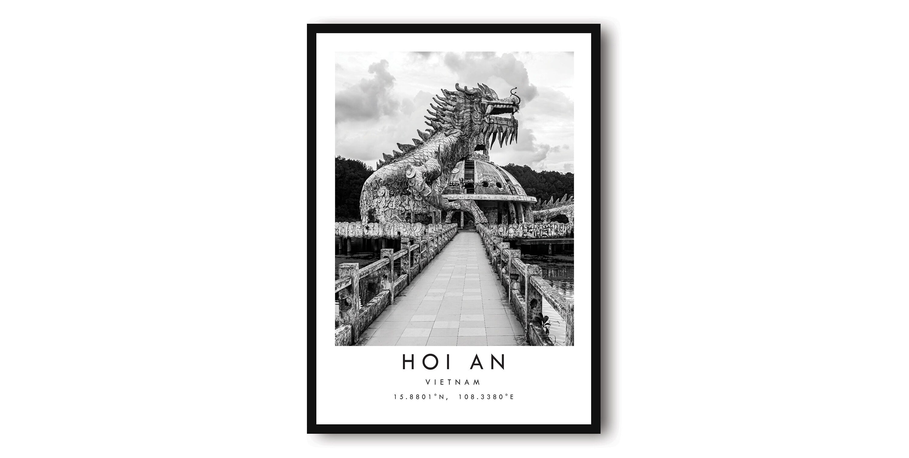 Hoi An Travel Print, Black and White Travel Print, Hoi An Vietnam Print, Minimalist Travel Posters,Art Popular Print, Popular Gift