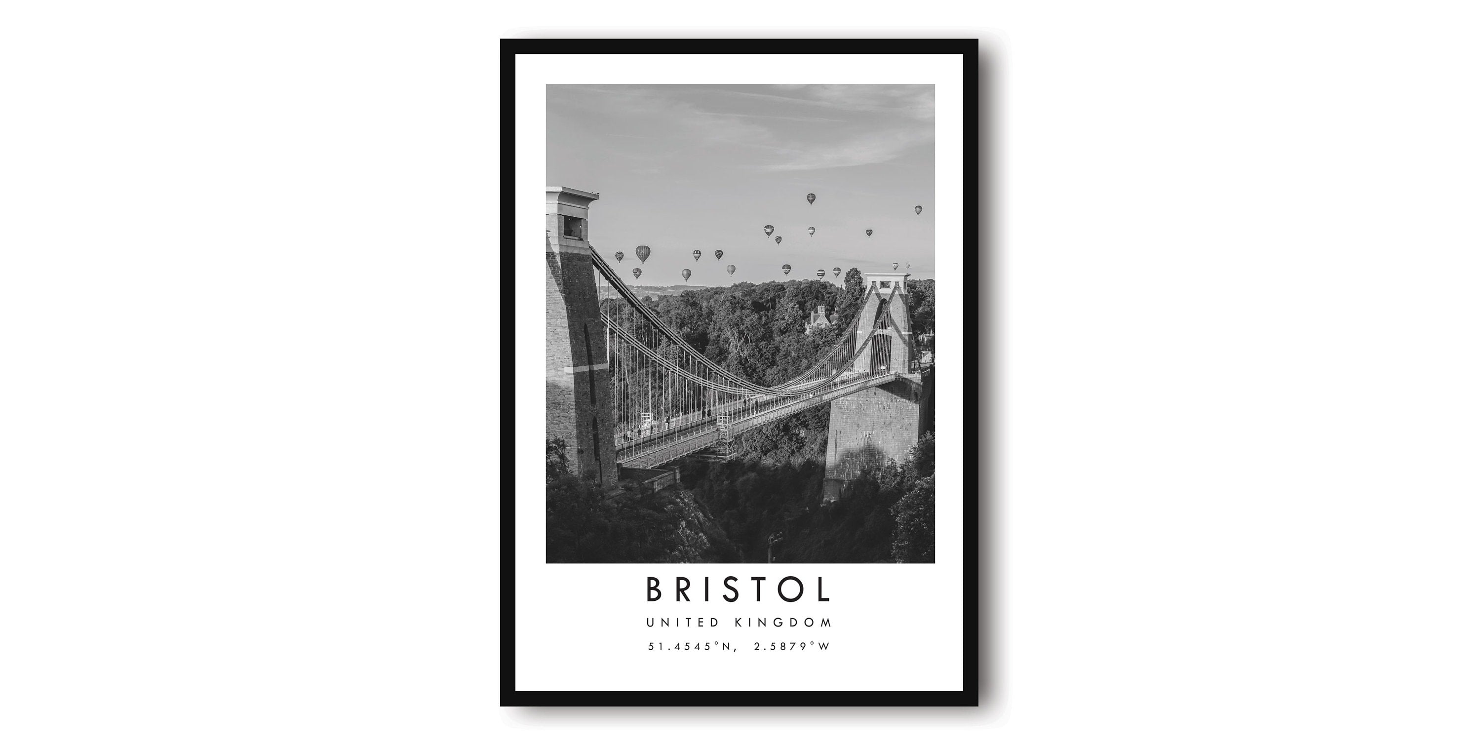 Bristol Travel Print, Bristol Poster, Unique Wallart Decor, Black and White Home Decor, England Bristol, Popular Print A1/A2/A3/A4/A5