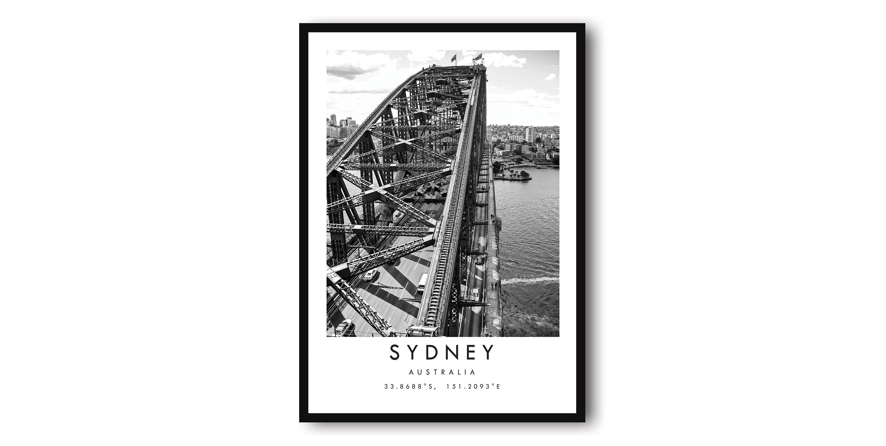 Sydney Travel Print, Sydney Poster Print, Sydney Wall Art Minimalist, Australia Print, Prints of Australia , Sydney Harbour Bridge