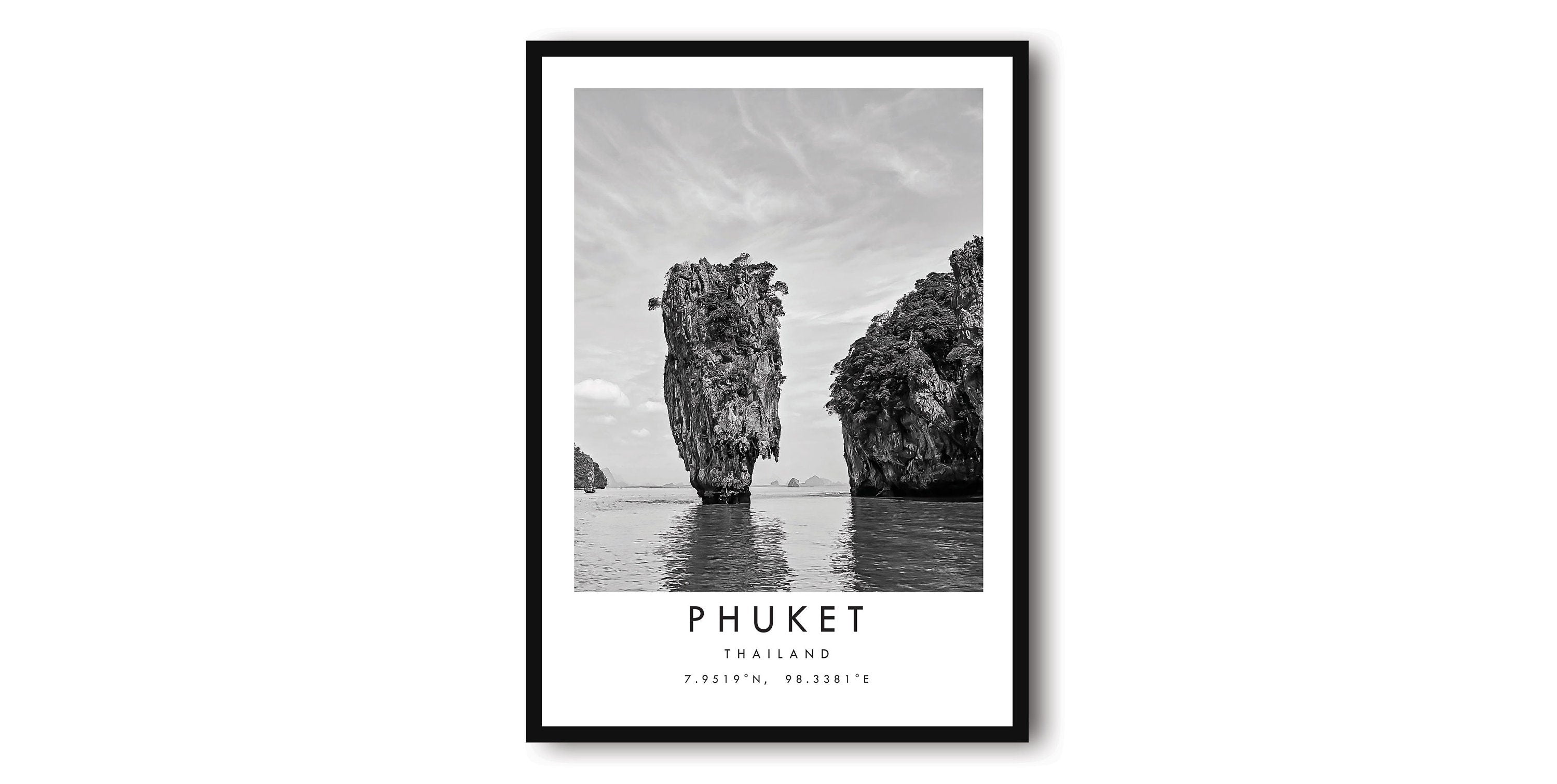 Phuket Travel Print, Phuket Poster, Unique Wallart Decor, Black and White Home Decor, Phuket Thailand Popular Print A1/A2/A3/A4/A5