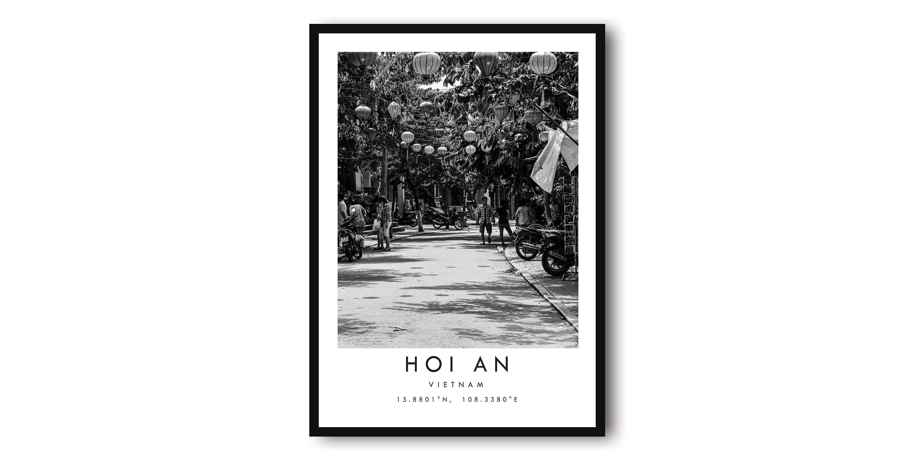 Hoi An Travel Print, Black and White Travel Print, Hoi An Vietnam Print, Minimalist Travel Posters,Art Popular Print, Popular Gift
