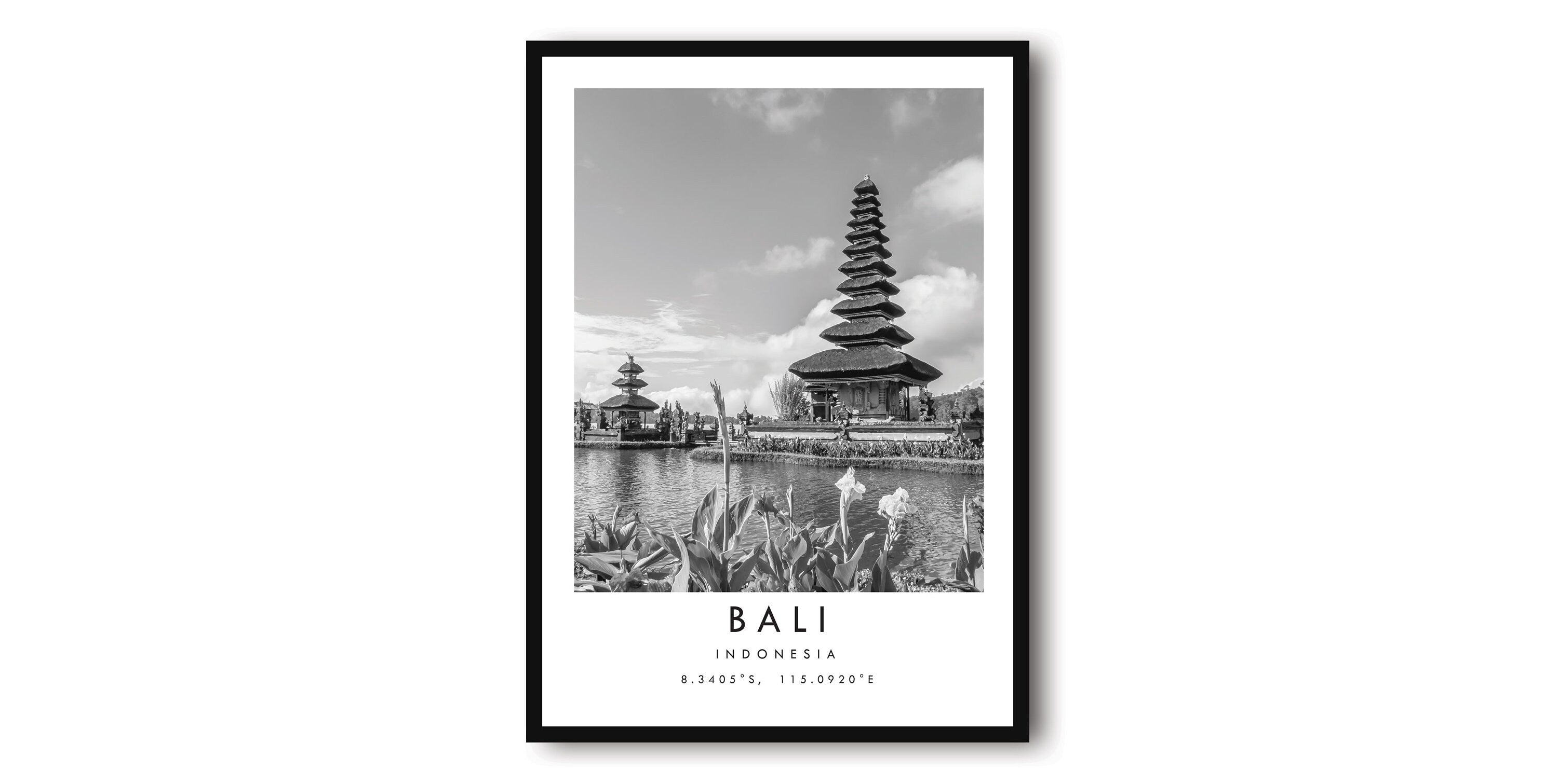 Bali Travel Print, Black and White Travel Print, Bali Thailand Print, Minimalist Travel Posters, Popular Print, Popular Gift