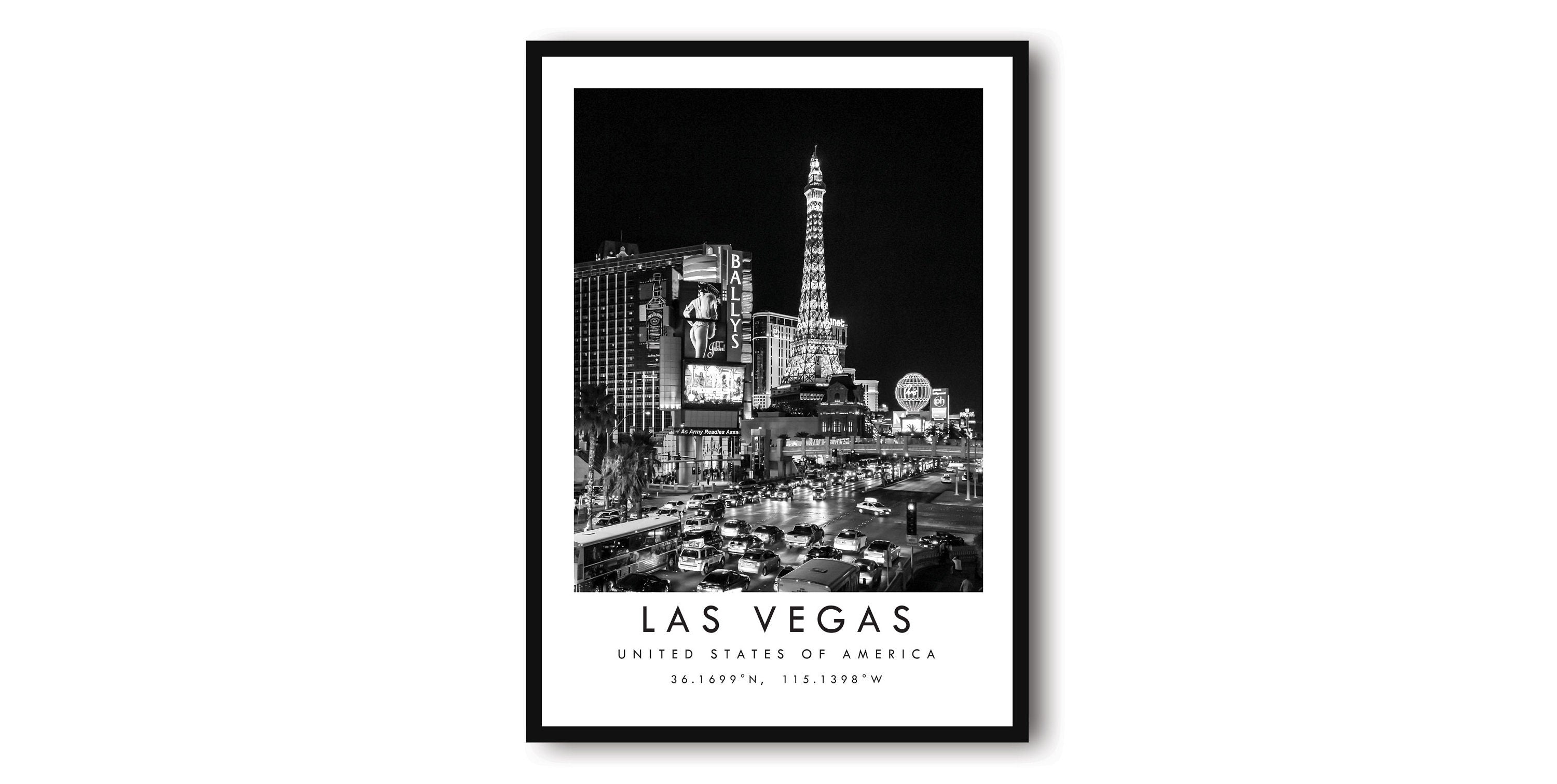 Las Vegas Travel Print, Las Vegas Poster, Unique Wallart Decor, Black and White Home Decor, America Las Vegas , Popular Gift A1/A2/A3/A4/A5
