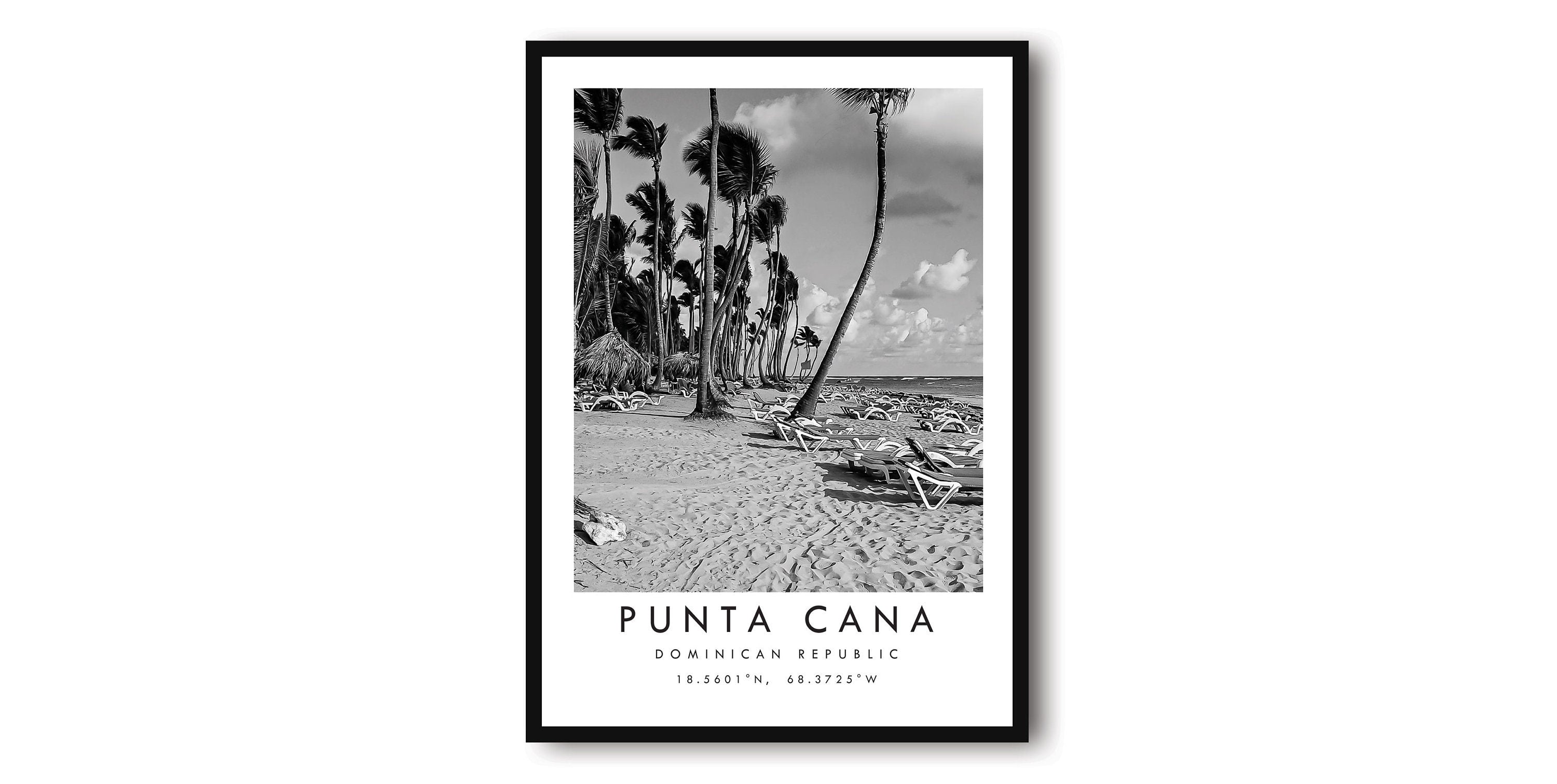 Punta Cana Travel Print, Black and White Travel Print, Dominican Republic Print, Minimalist Travel Posters, Art Popular Print