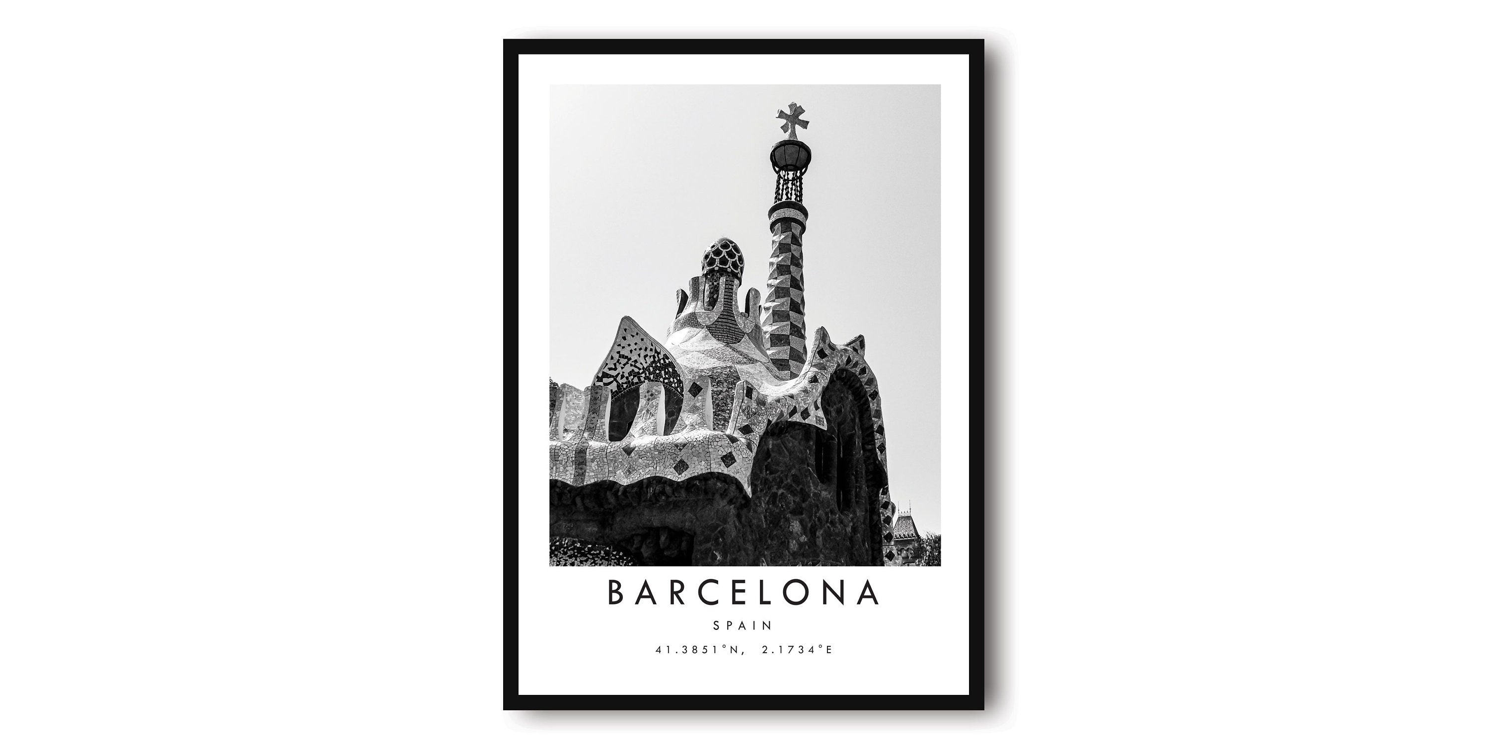 Barcelona Travel Print, Spain Poster, Black and White Print, Unique Wall Art, Minimalist Home Decor, City A1/A2/A3/A4/A5