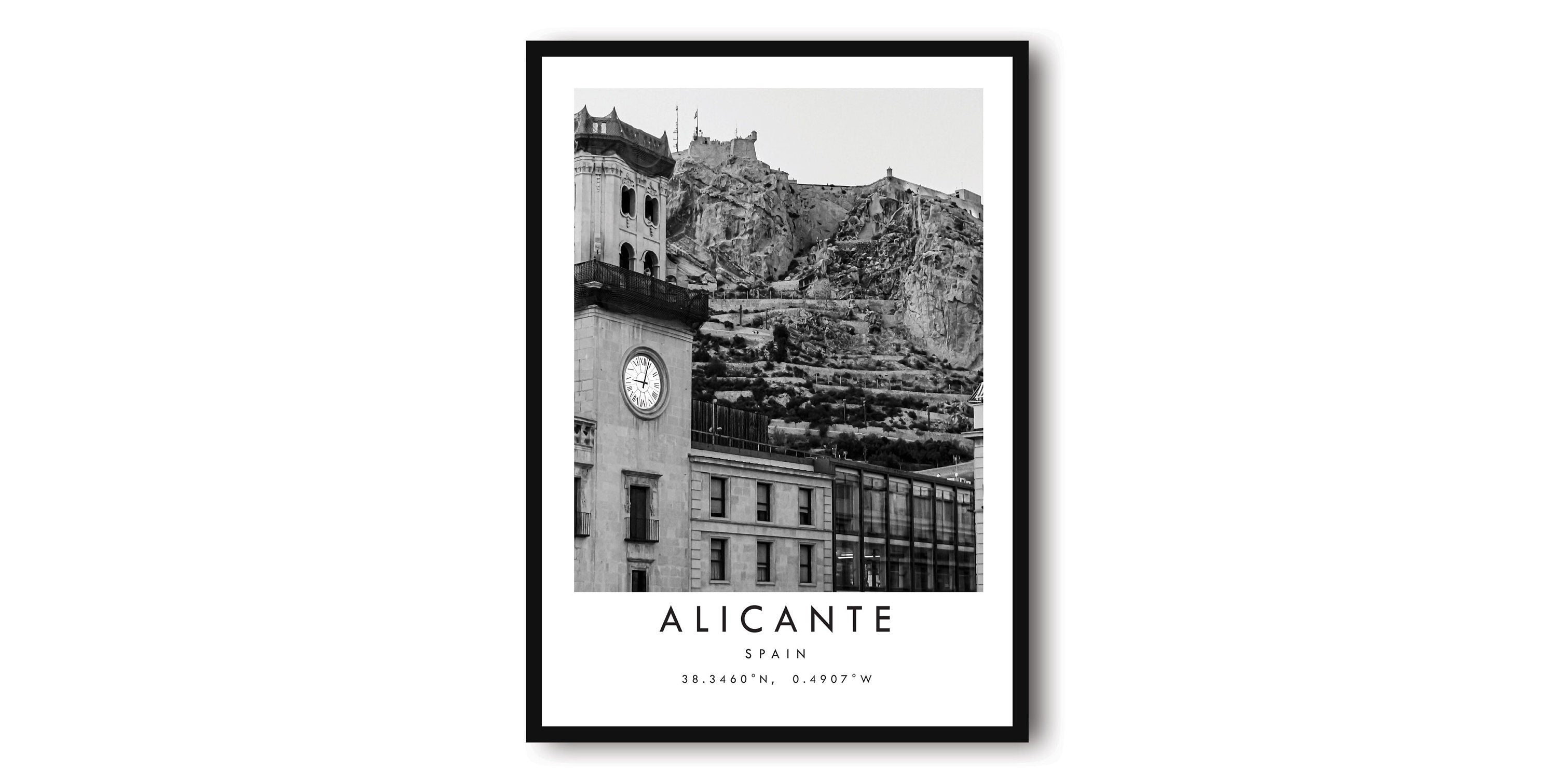 Alicante Travel Print, Alicante Poster, Unique Wallart Decor, Black and White Home Decor, Spain Alicante Popular Print A1/A2/A3/A4/A5