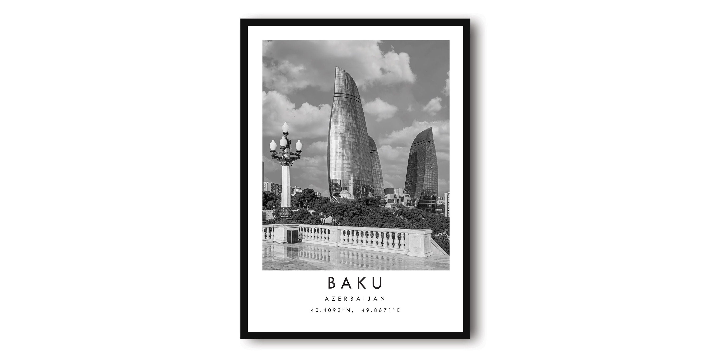 Baku Travel Print, Baku Poster Print, Baku Wall Art Minimalist, Azerbaijan Print, Prints of Azerbaijan A1/A2/A3/A4/A5