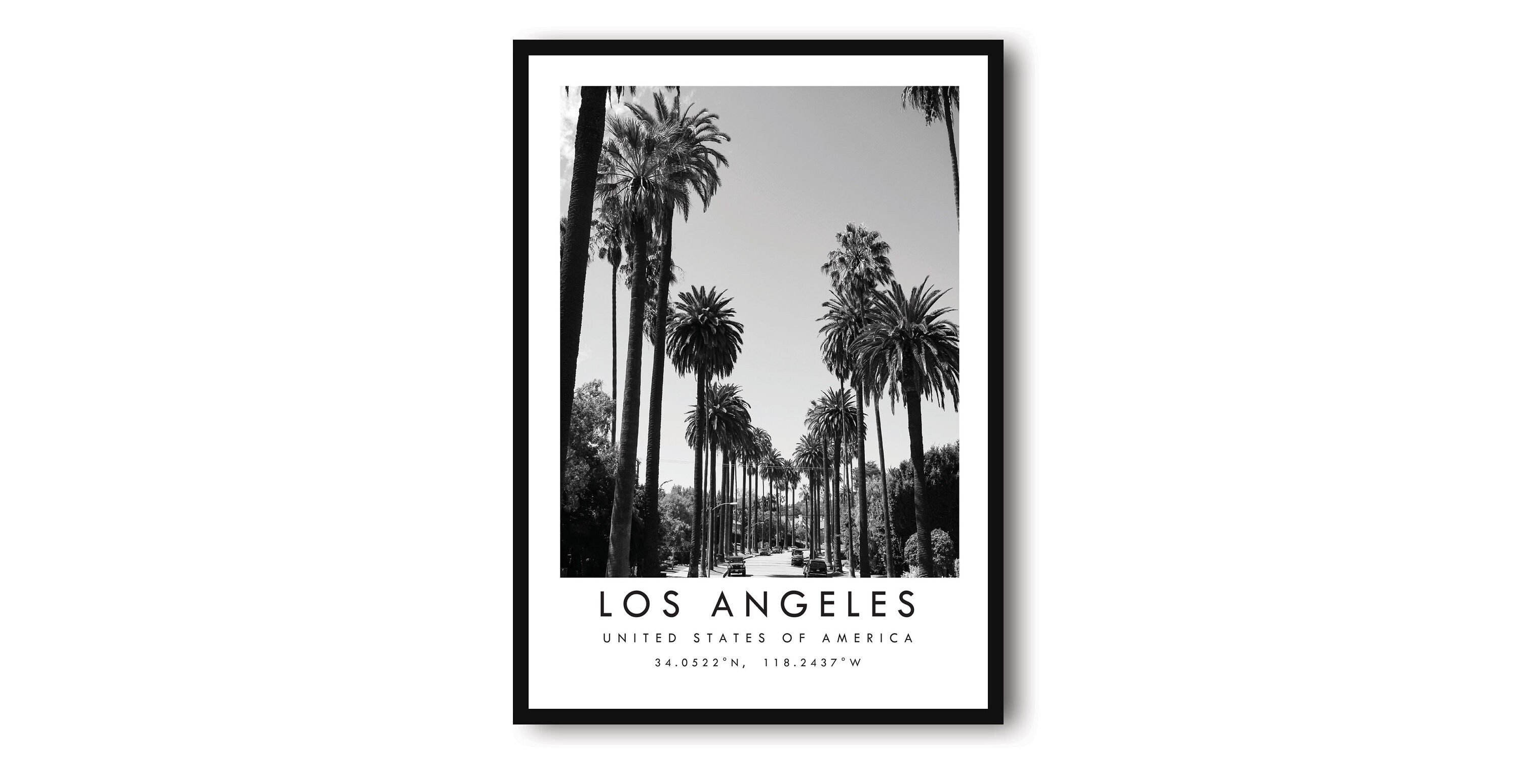 Los Angeles Travel Print, Los Angeles Poster, Unique Wallart Decor, Black and White Home Decor, California Popular Print A1/A2/A3/A4/A5