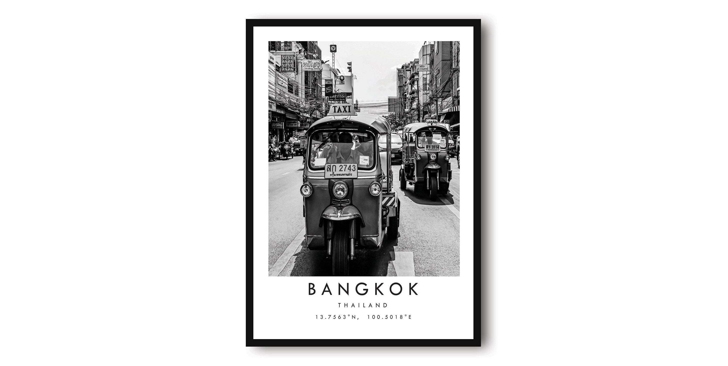 Bangkok Travel Print, Black and White Travel Print, Bangkok Thailand Print, Minimalist Travel Posters, Popular Print, Popular Gift