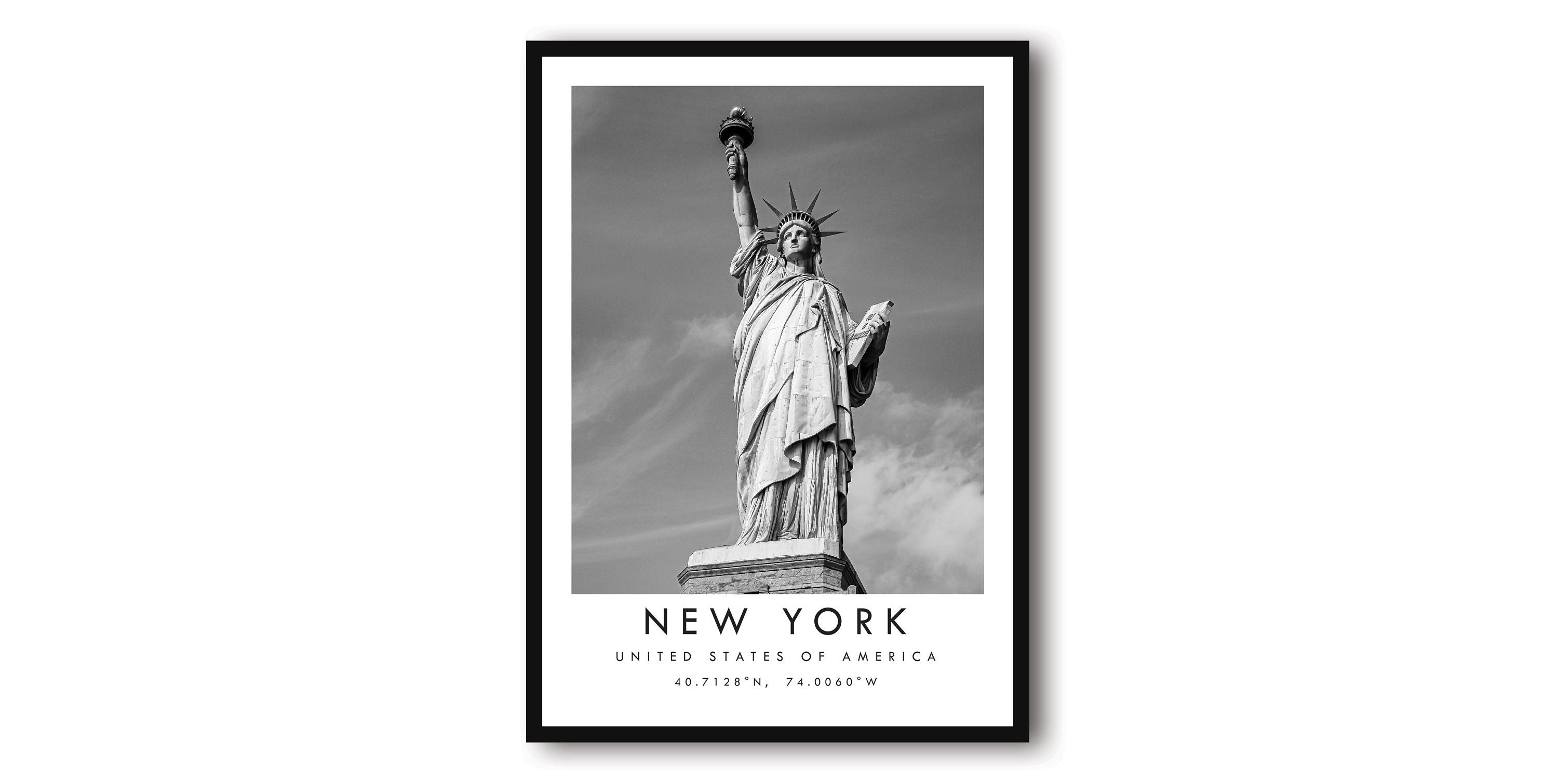 New York Travel Print, New York Poster Print, New York Wall Art Minimalist, New York Print, Prints of New York, Statue of Liberty