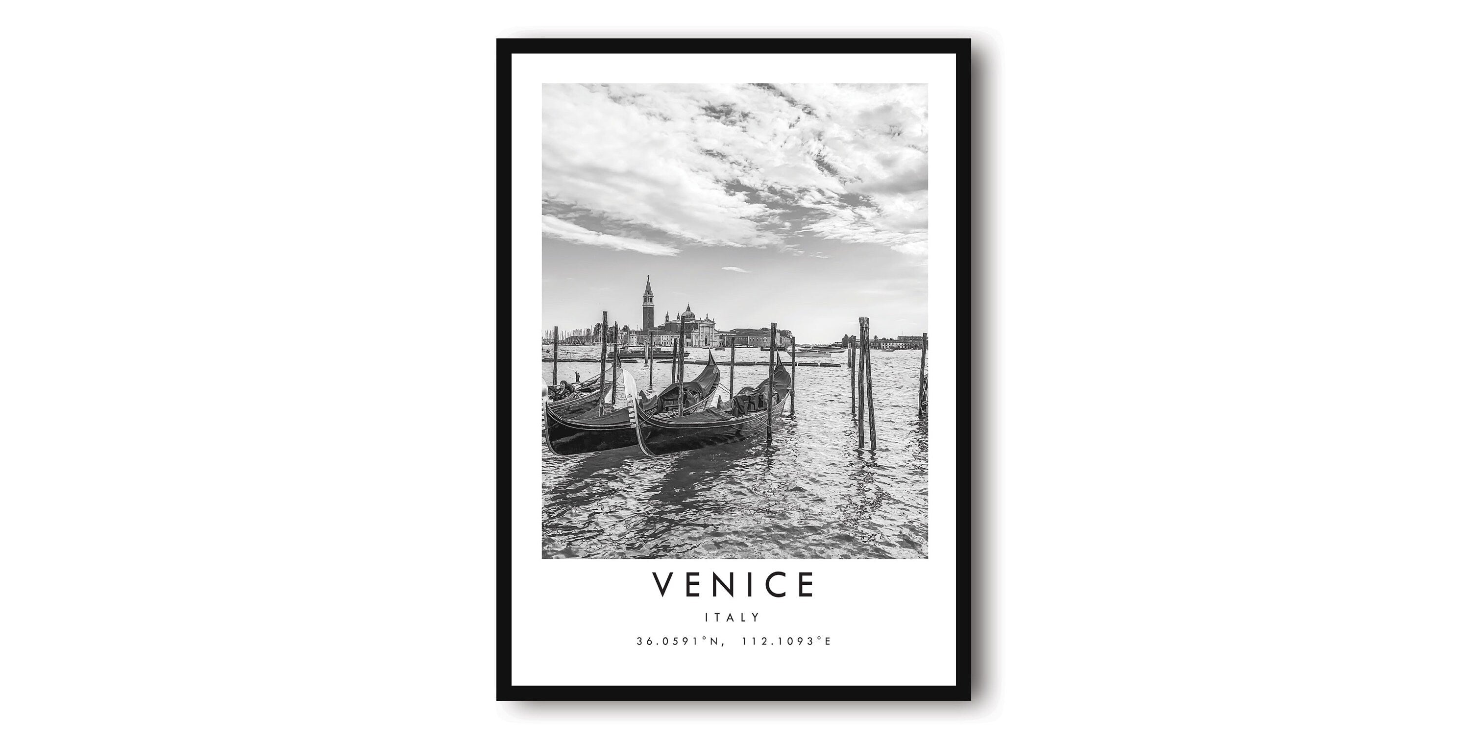 Venice Travel Print, Italy Poster, Black and White Print, Unique Wall Art, Minimalist Home Decor, City A1/A2/A3/A4/A5