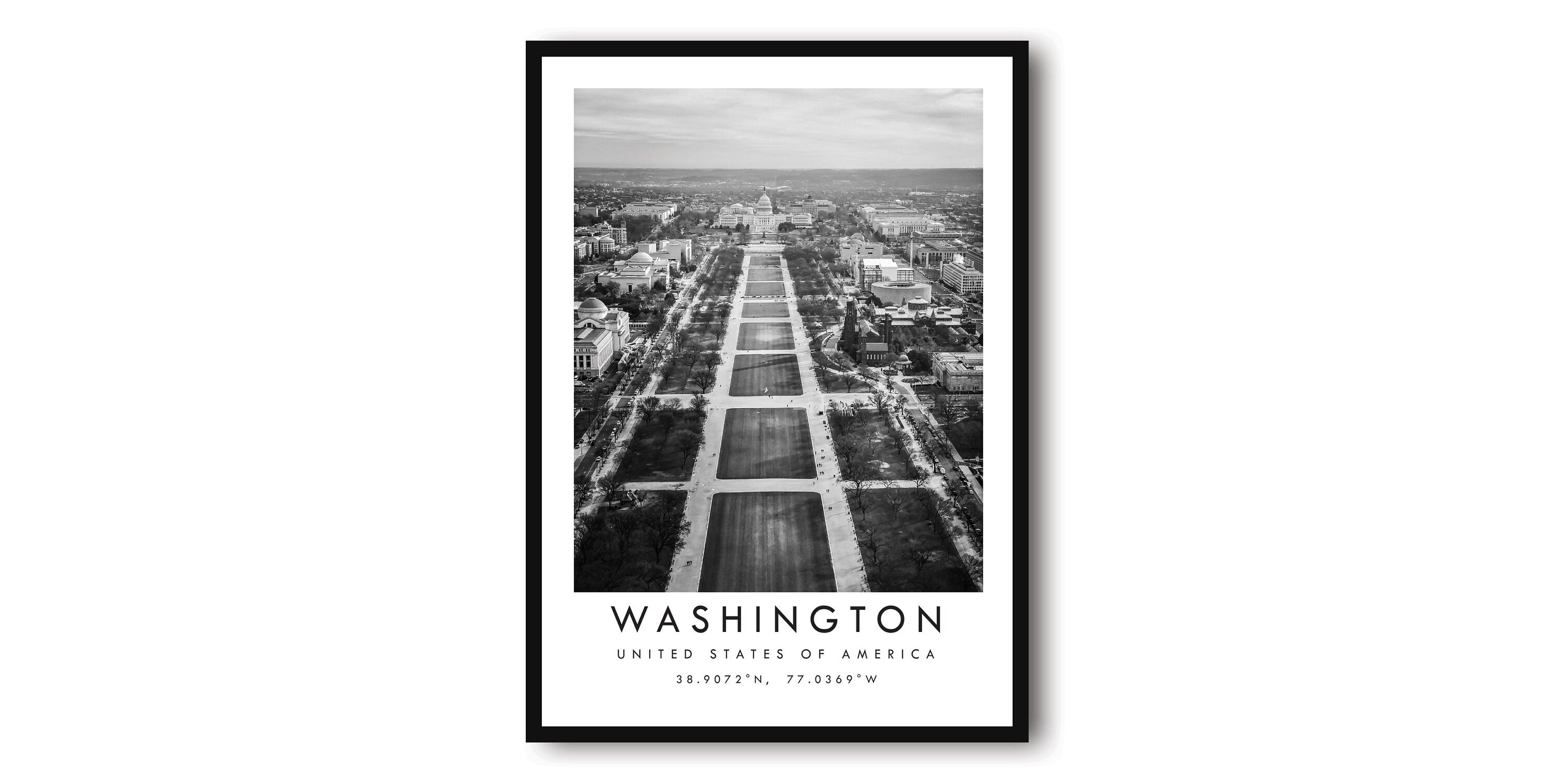 Washington Travel Print, American Poster Print, Washington Wall Art Minimalist, USA Print, Prints of America, Capital Hill A1/A2/A3/A4/A5