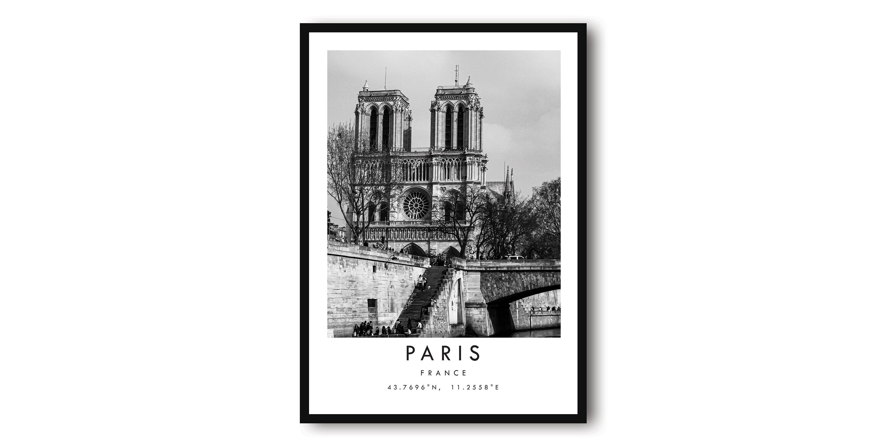 Paris Travel Print, France Poster, Black and White Print, Unique Wall Art, Minimalist Home Decor, City A1/A2/A3/A4/A5